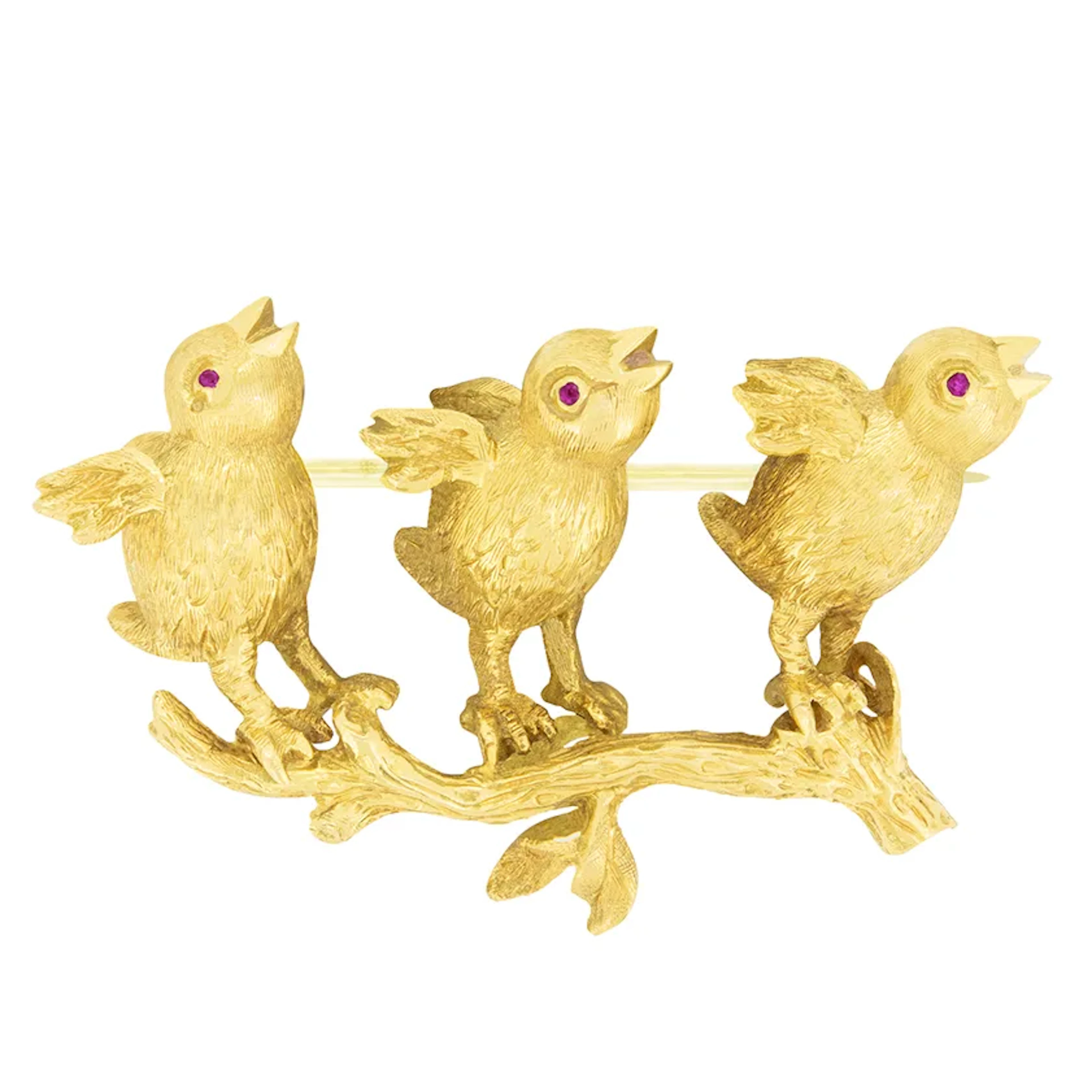 Vintage 18ct Gold Bird Brooch, c.1961