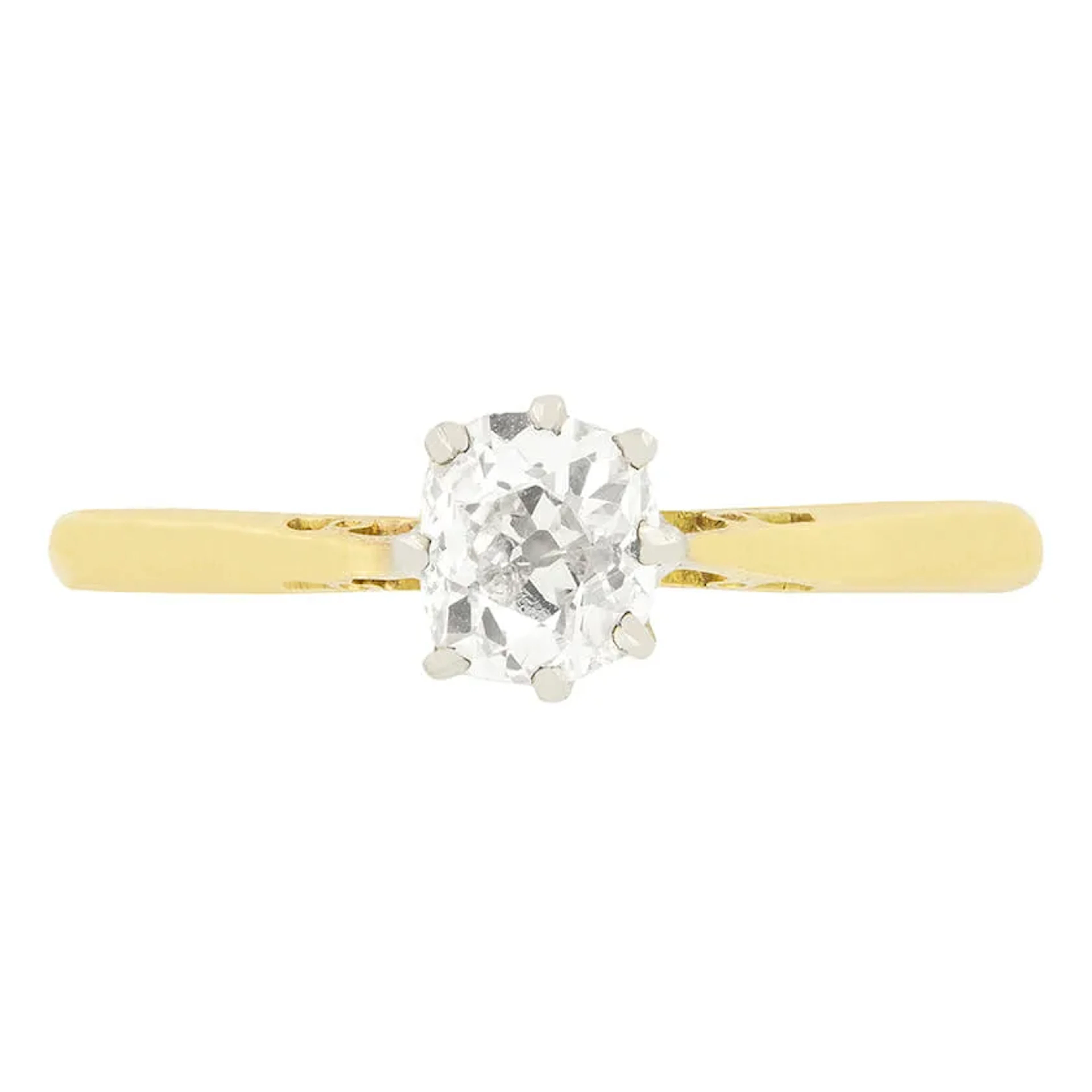 Edwardian 0.70ct Diamond Solitaire Ring, c.1910s