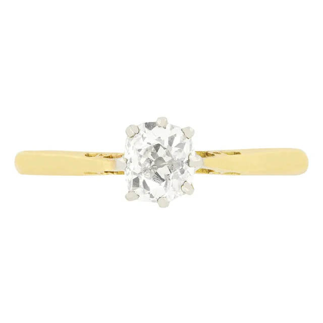 Edwardian 0.70ct Diamond Solitaire Ring, c.1910s
