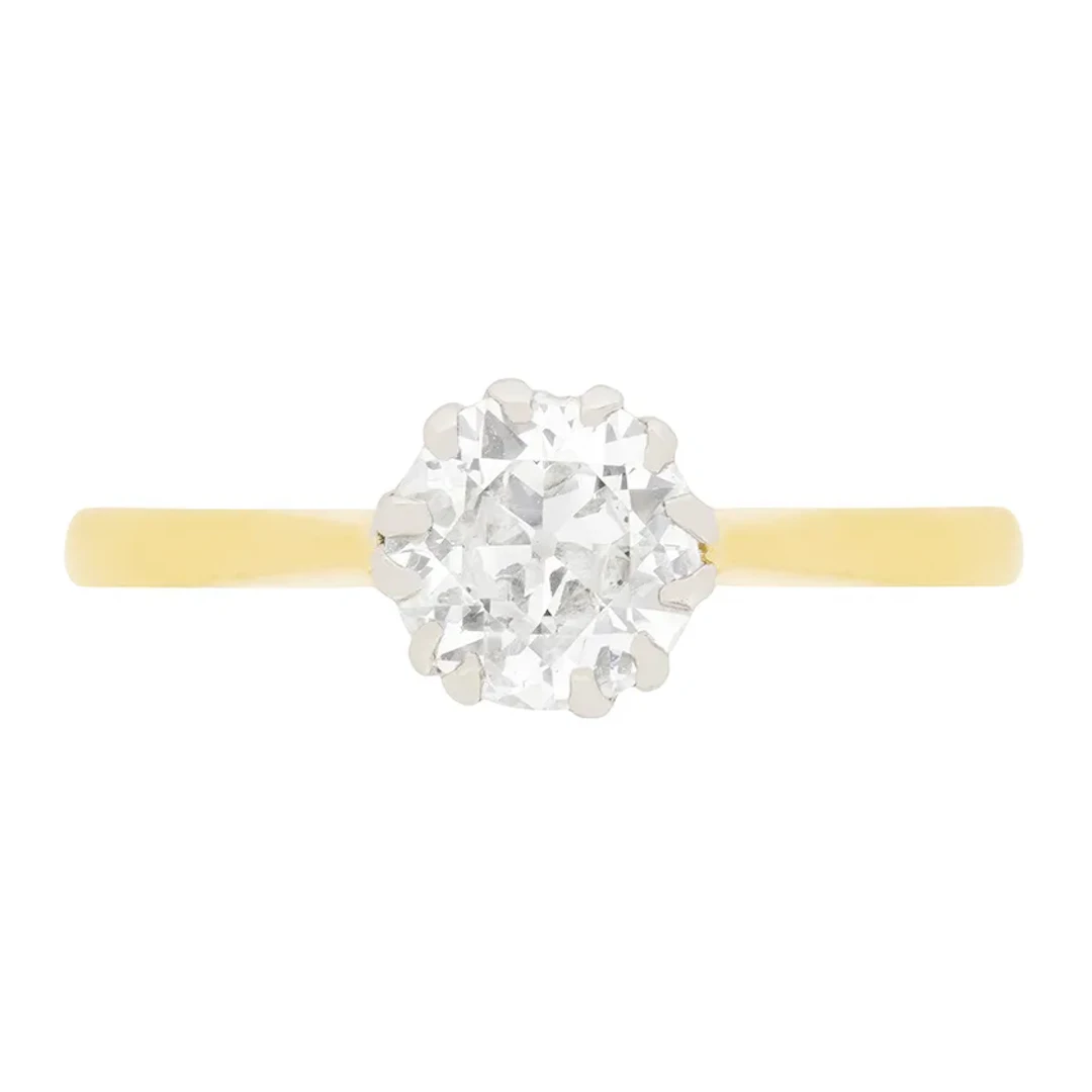 Edwardian 1.28ct Diamond Solitaire Engagement Ring, c.1910s