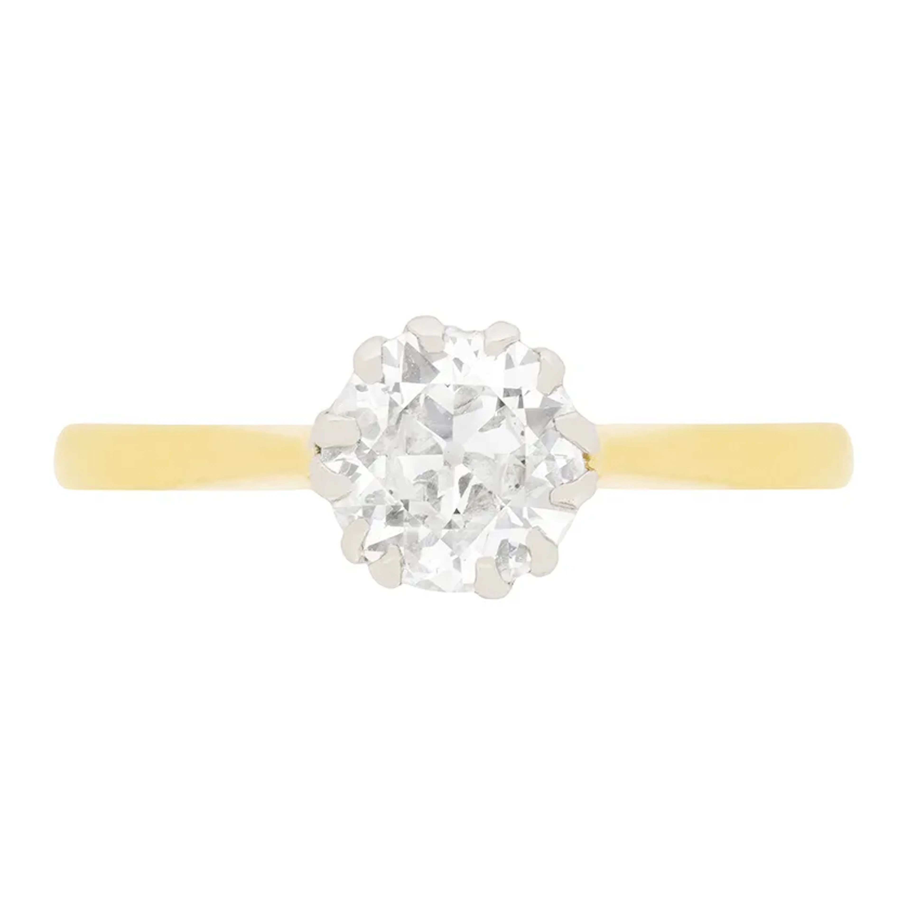 Edwardian 1.28ct Diamond Solitaire Engagement Ring, c.1910s