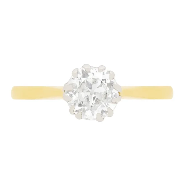 Edwardian 1.28ct Diamond Solitaire Engagement Ring, c.1910s