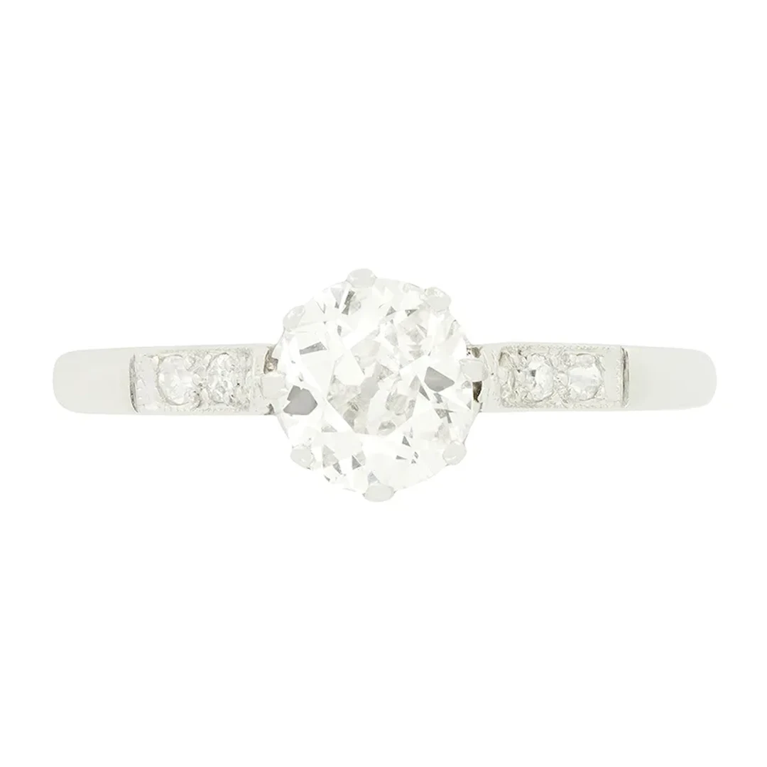 Art Deco 0.75ct Diamond Solitaire Ring, c.1920s