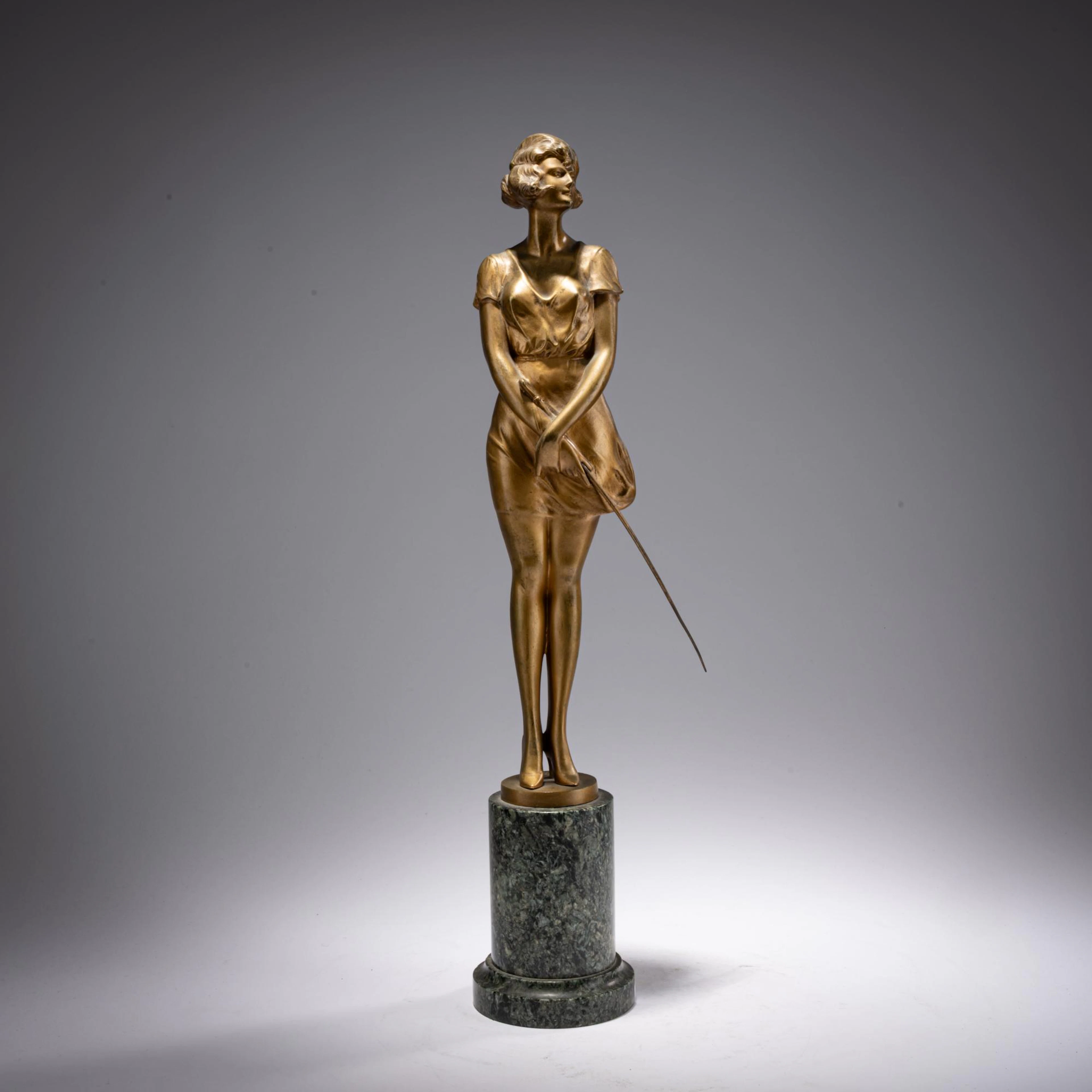 Bruno Zach Bronzefigur 'Dame mit Florett', um 1925