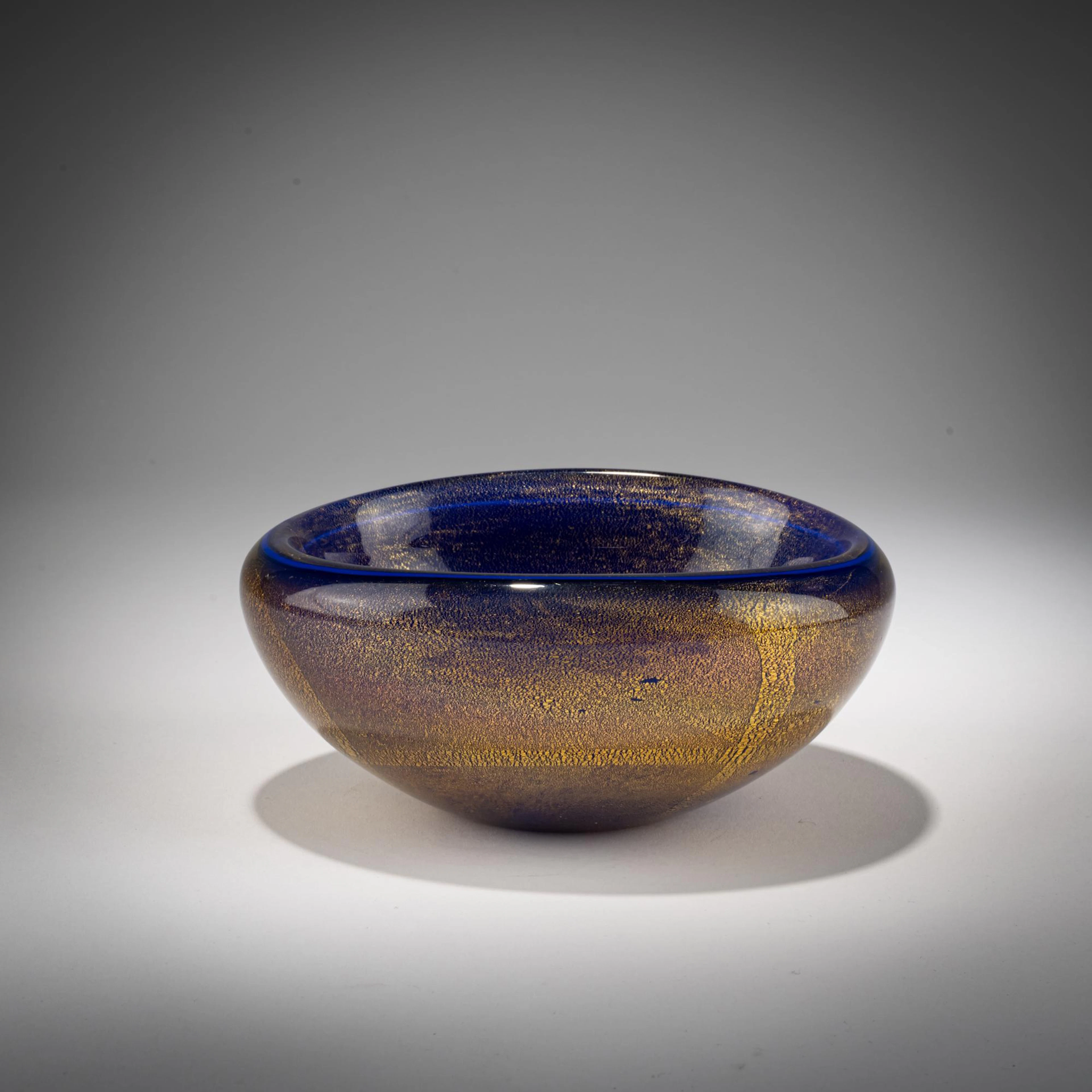 Seguso Vetri d'Arte Schale 'Blu oro', um 1950