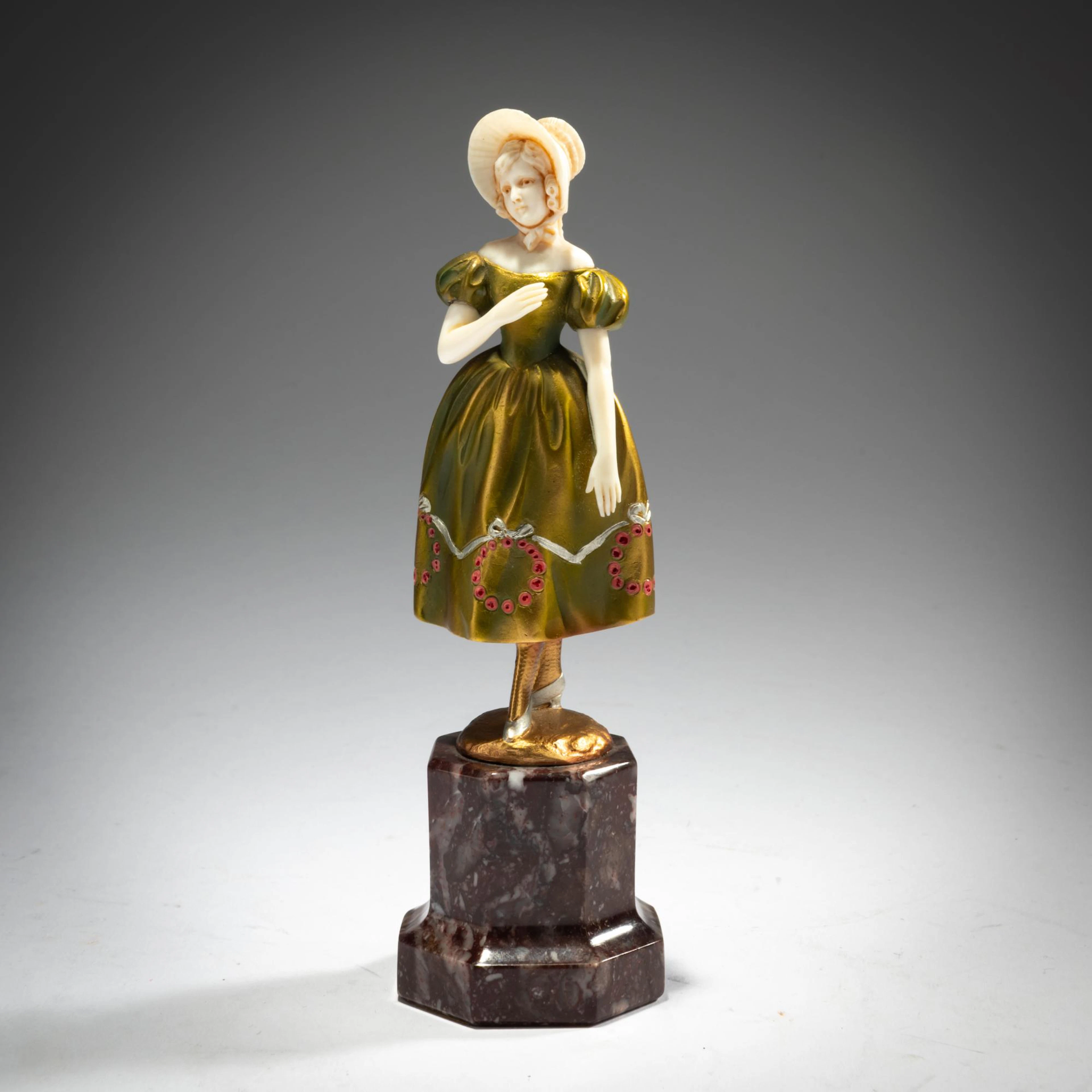 Ferdinand Preiss Chryselephantin-Figur 'Victorianische Dame', um 1922