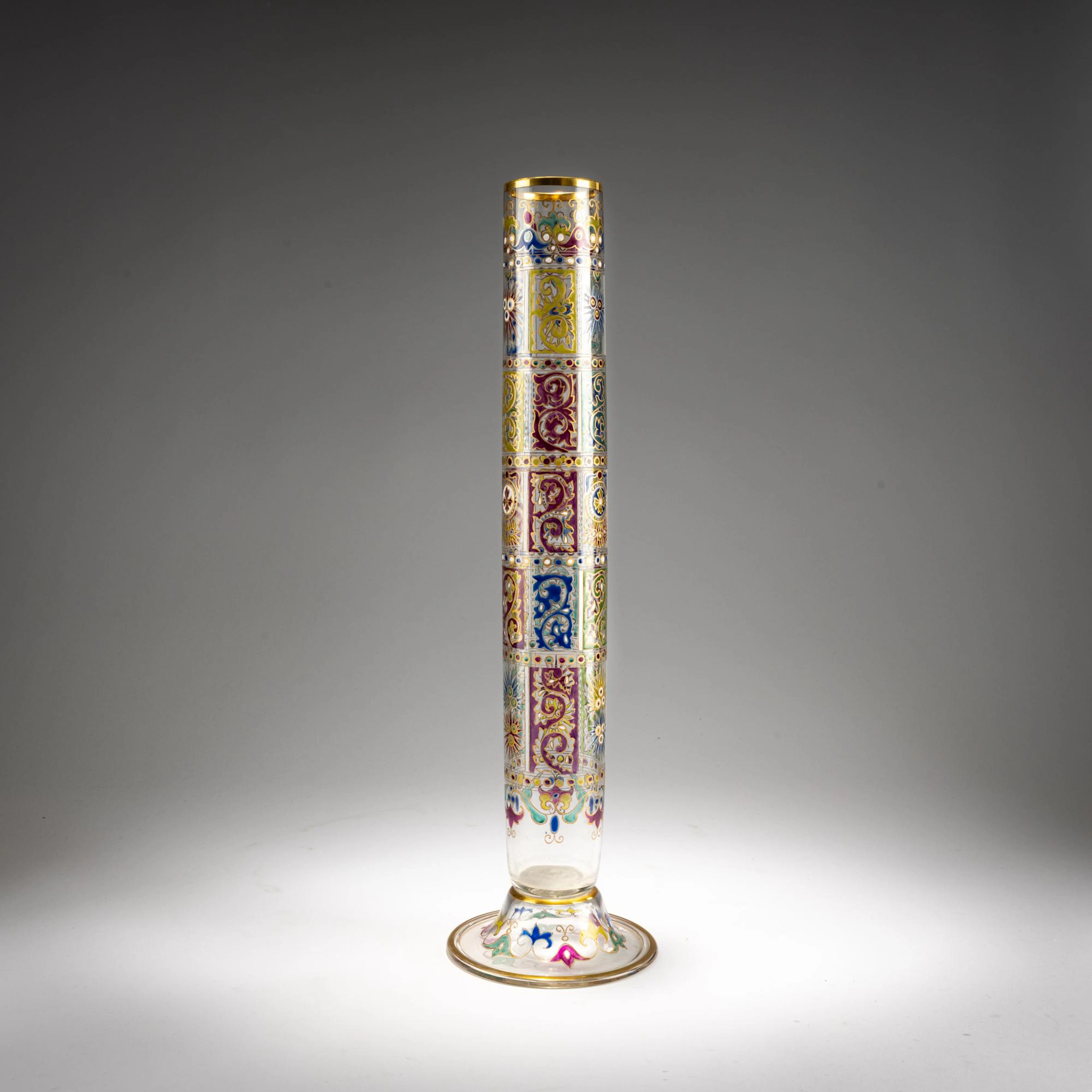 Fritz Heckert, Petersdorf Stangenvase 'Jodphur', um 1895