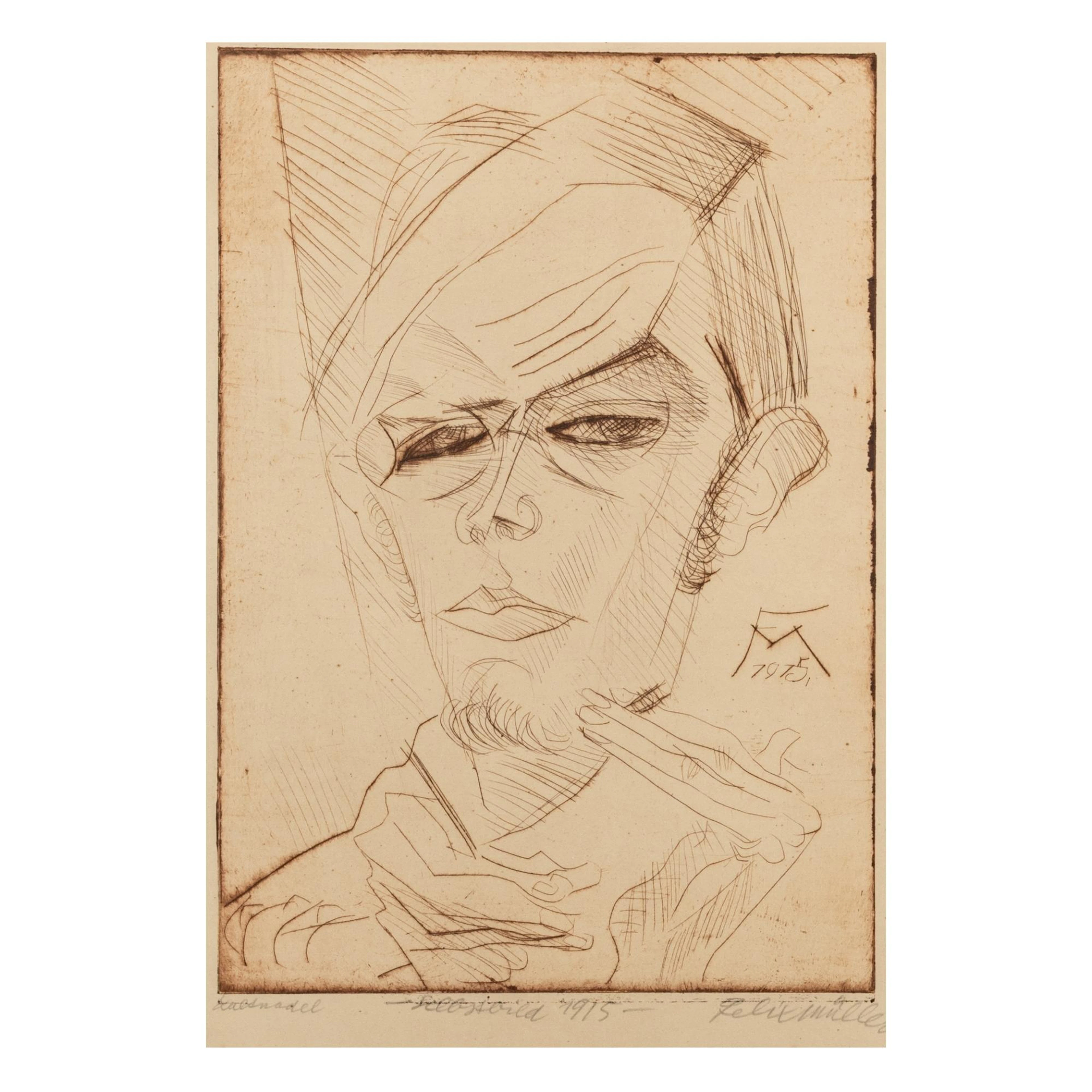 Conrad Felixmüller (1897 Dresden - 1977 Berlin) Selbstbildnis (Kopf