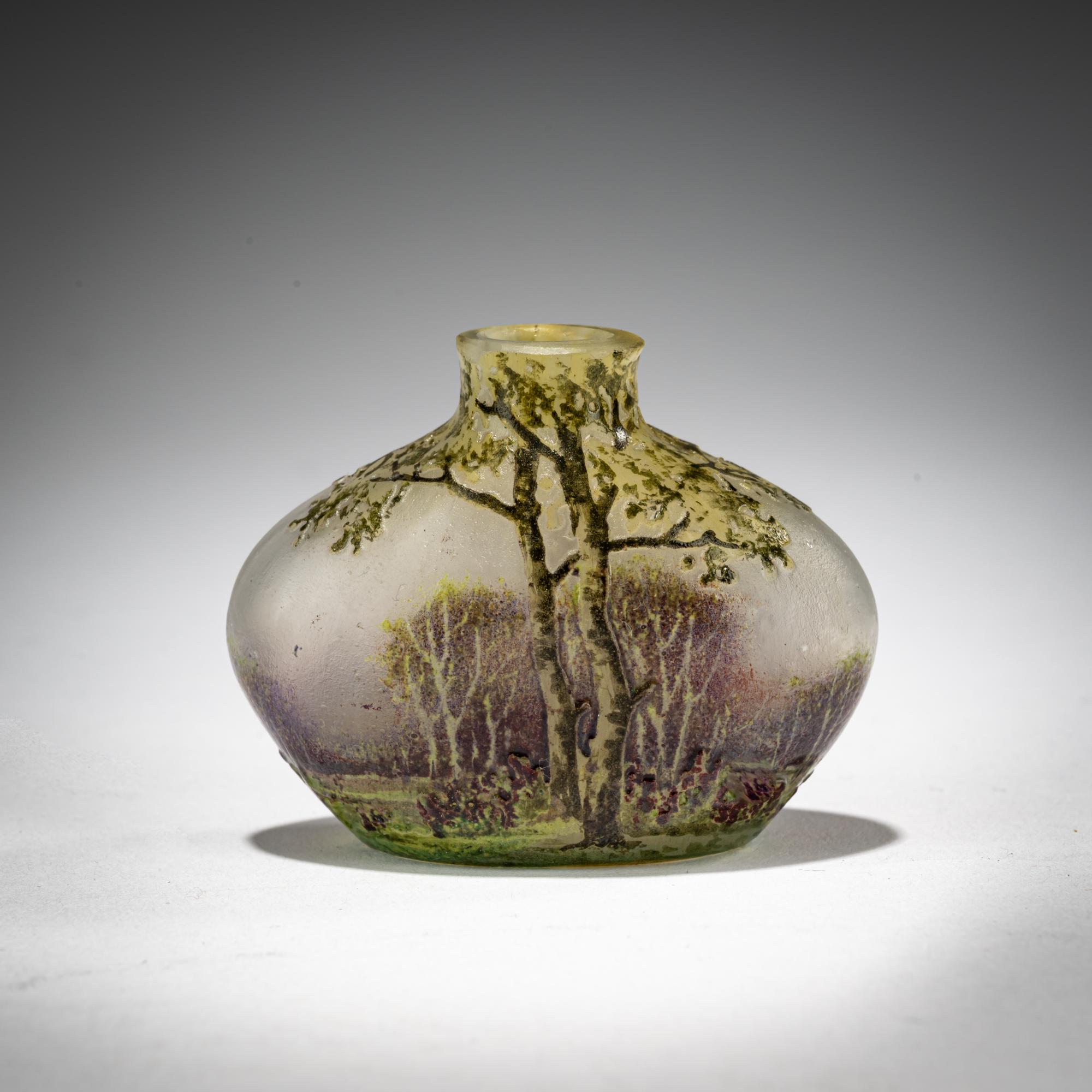 Daum Frères, Nancy Miniaturvase 'Paysage en Eté', 1903-05