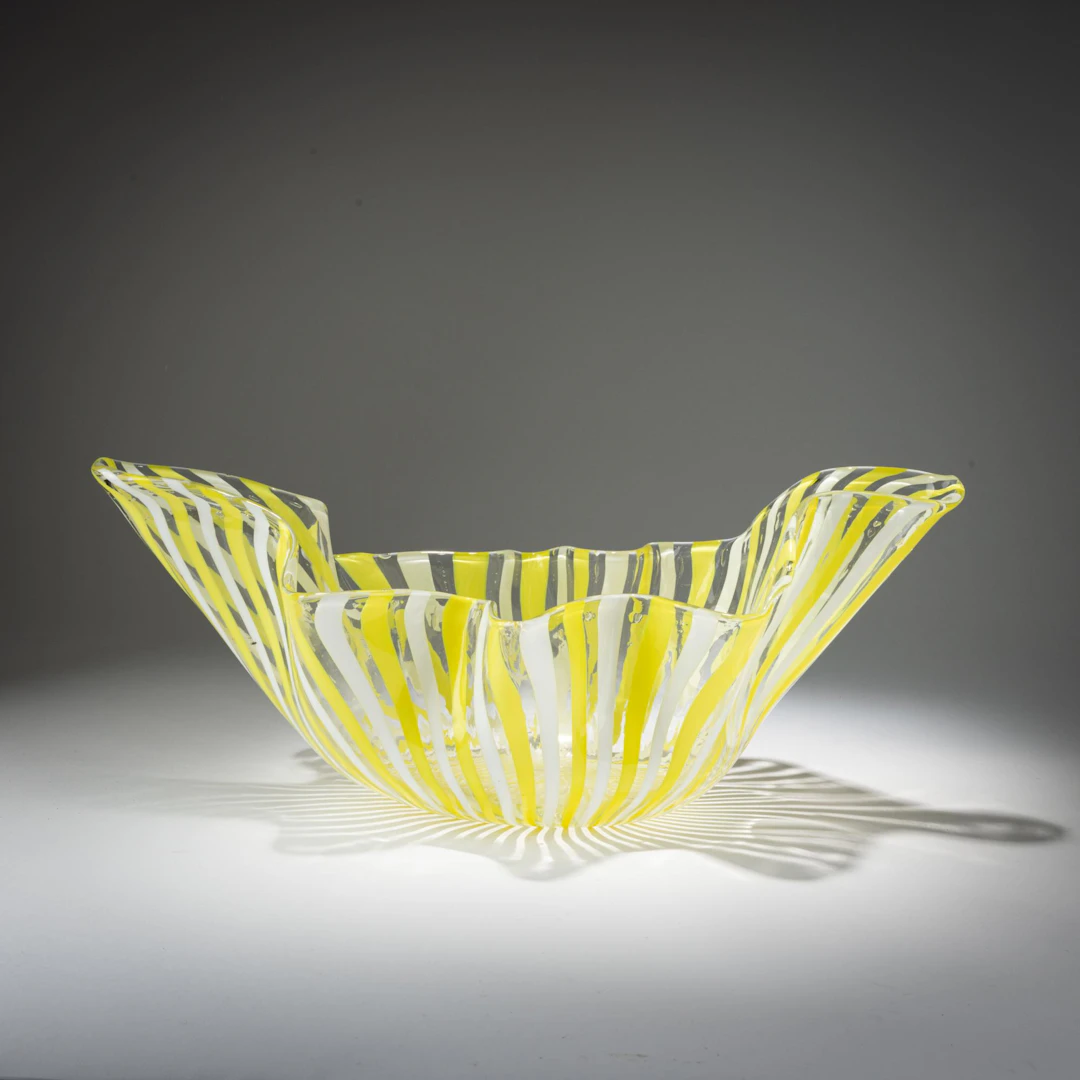 Fulvio Bianconi Vase 'Fazzoletto a canne', um 1950