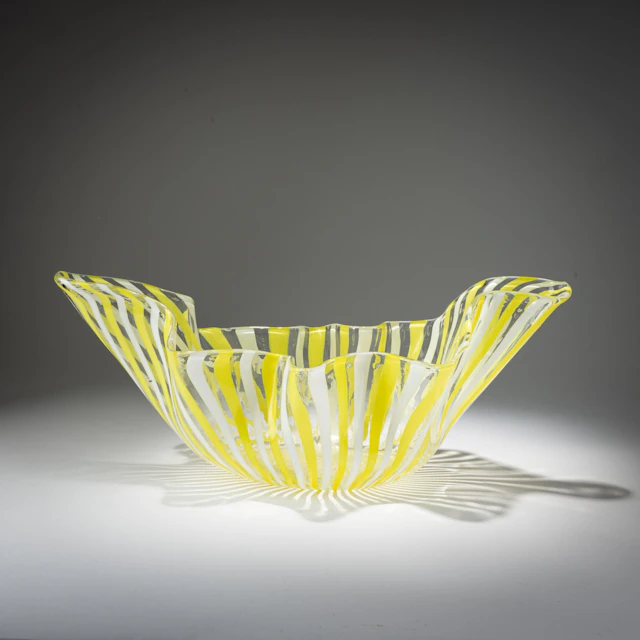 Fulvio Bianconi Vase 'Fazzoletto a canne', um 1950