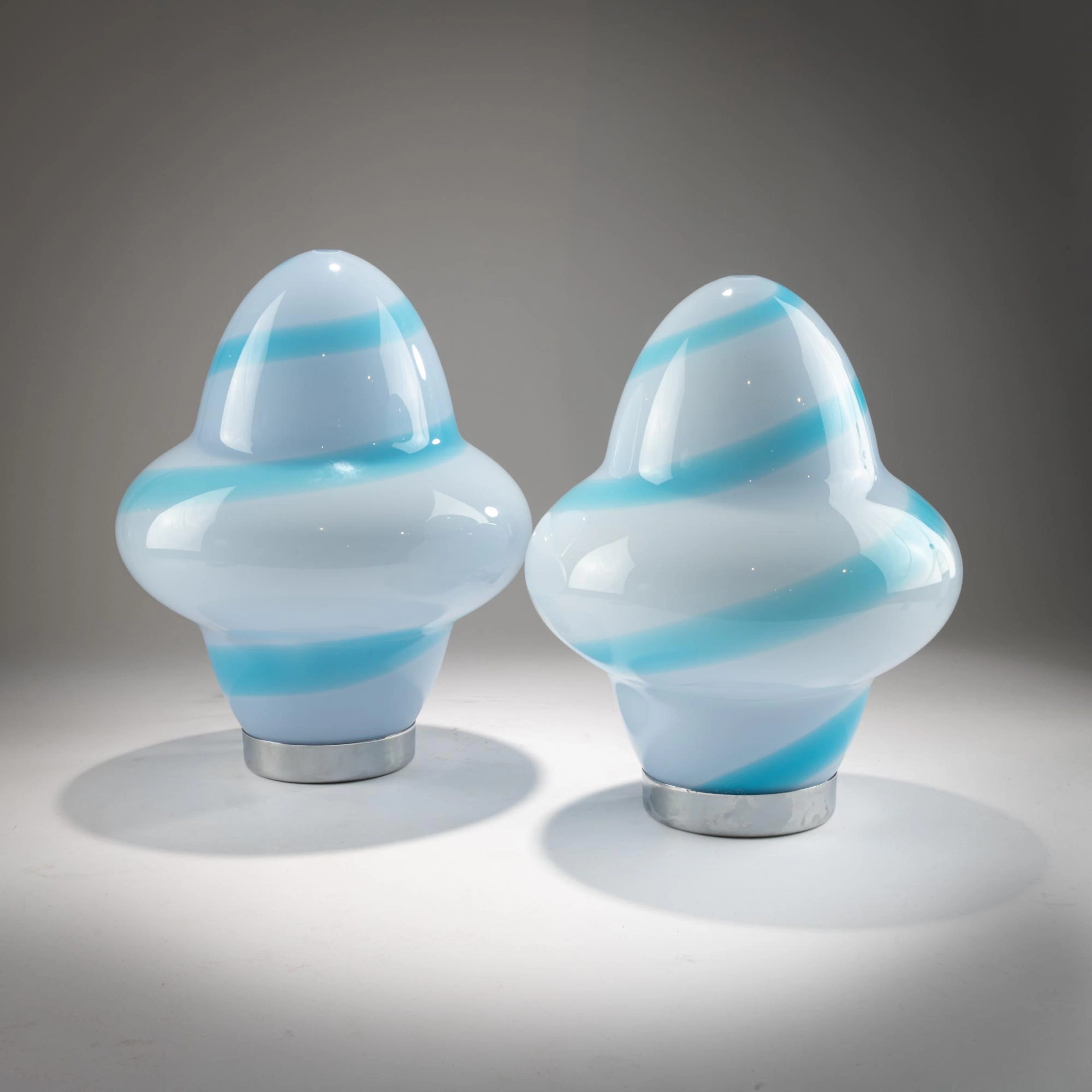 Sottsass Associati Zwei Tischleuchten 'Aero - Spira', 1994