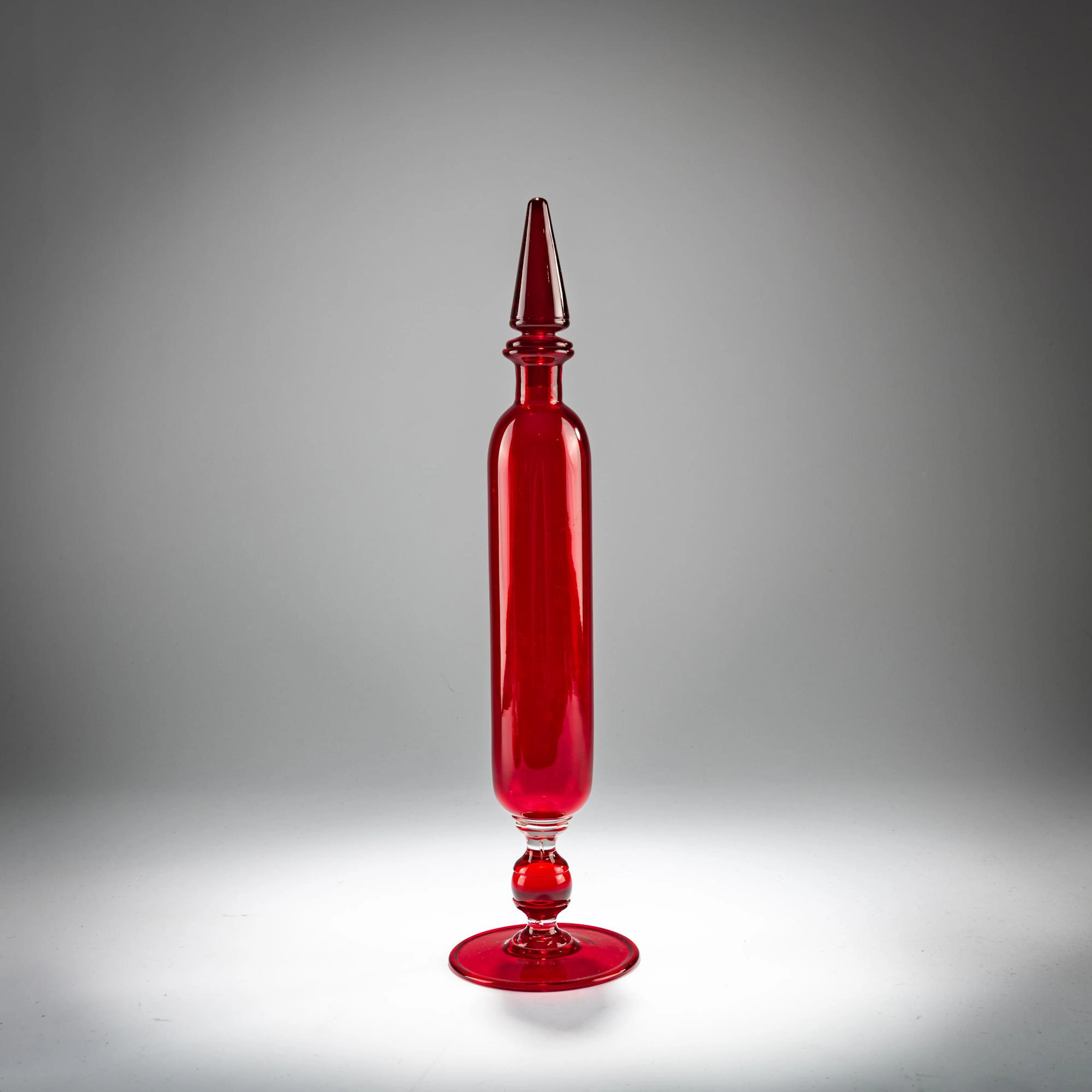 Paolo Venini Schlanke Flasche 'Soffiato', 1959