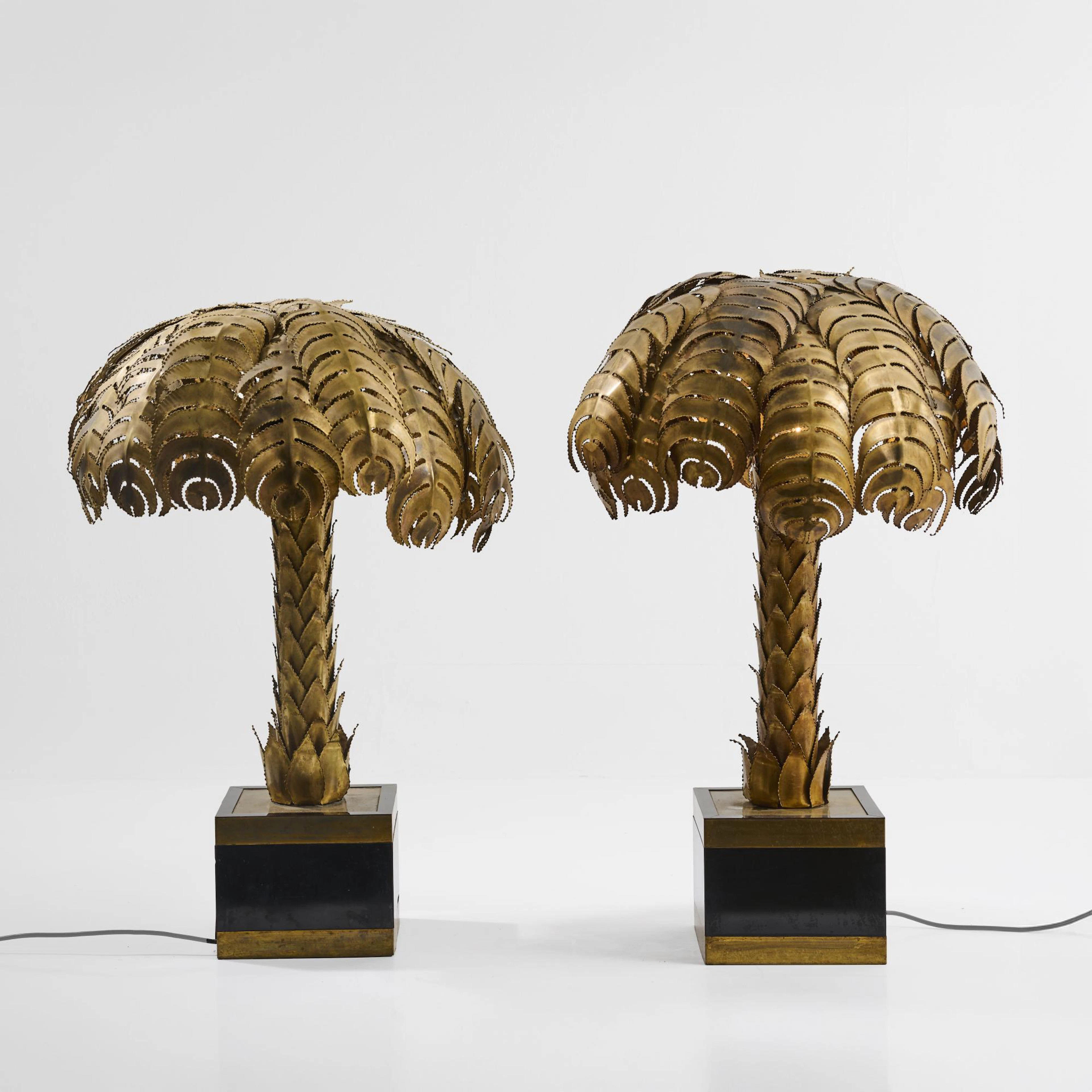 Christian Techoueyres Zwei Tischleuchten 'Palme', 1970er Jahre