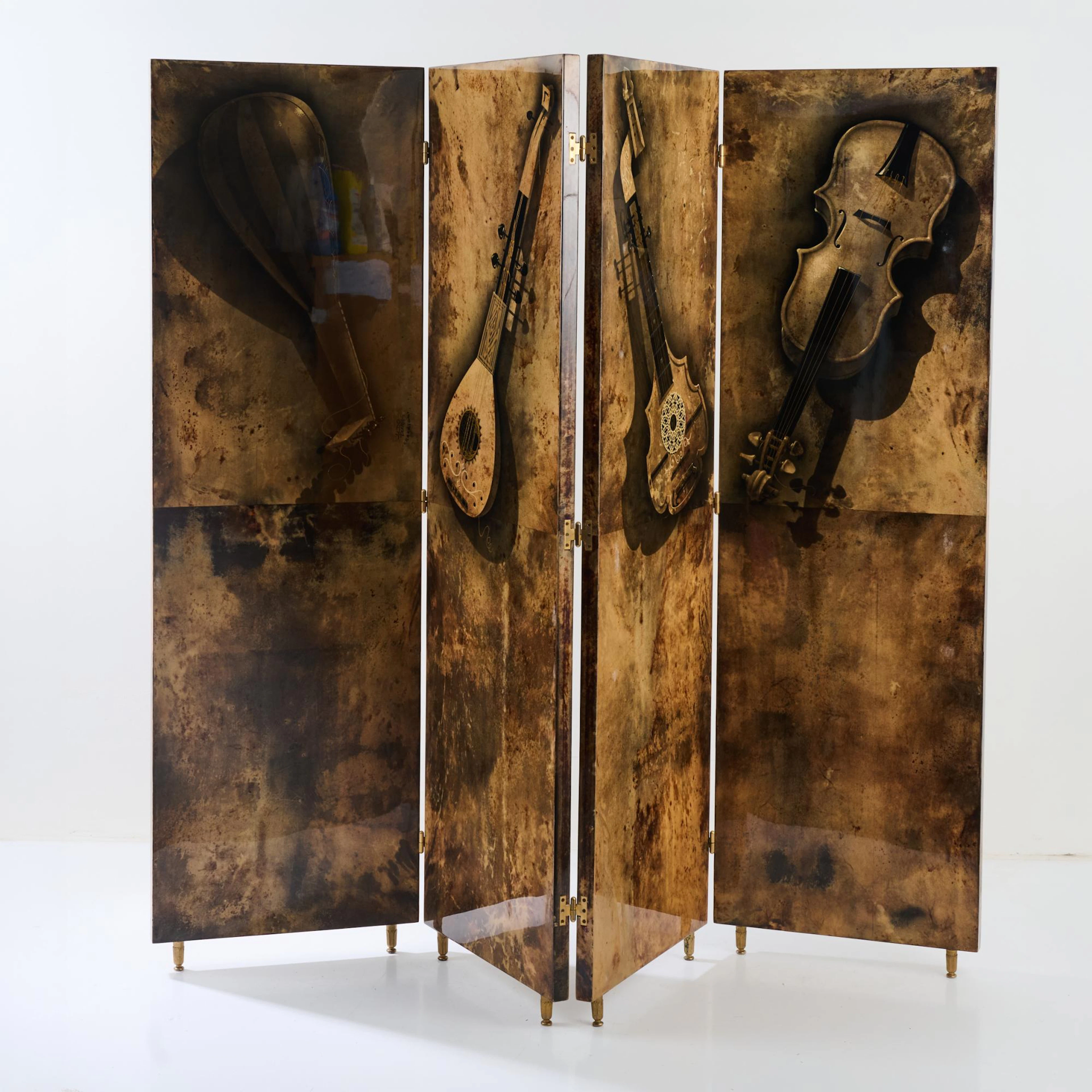 Aldo Tura Paravent 'Strumenti Musicali', 1960/70er Jahre (Entwurf)