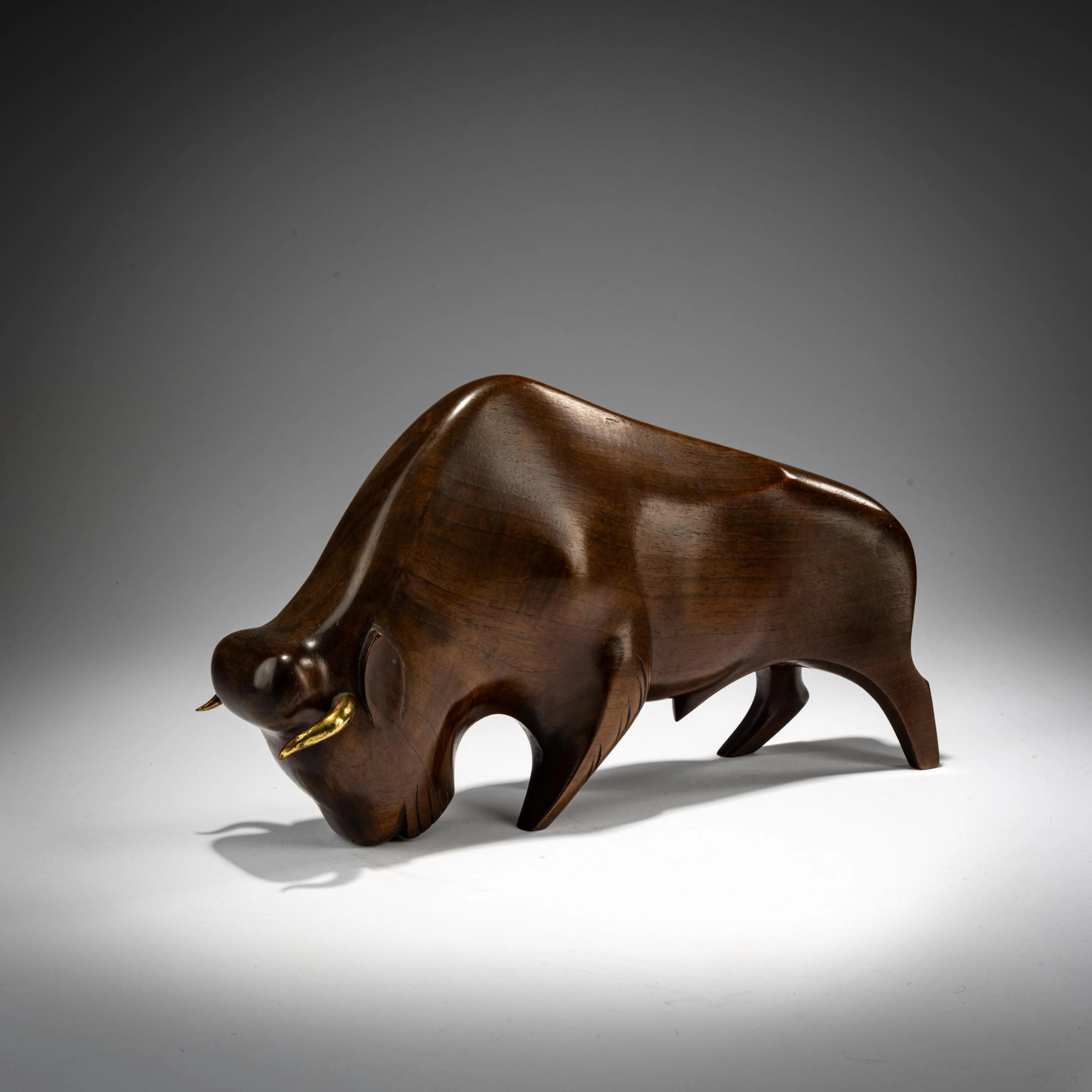 Werkstätten Hagenauer, Wien Holzfigur 'Bison', 1950er Jahre