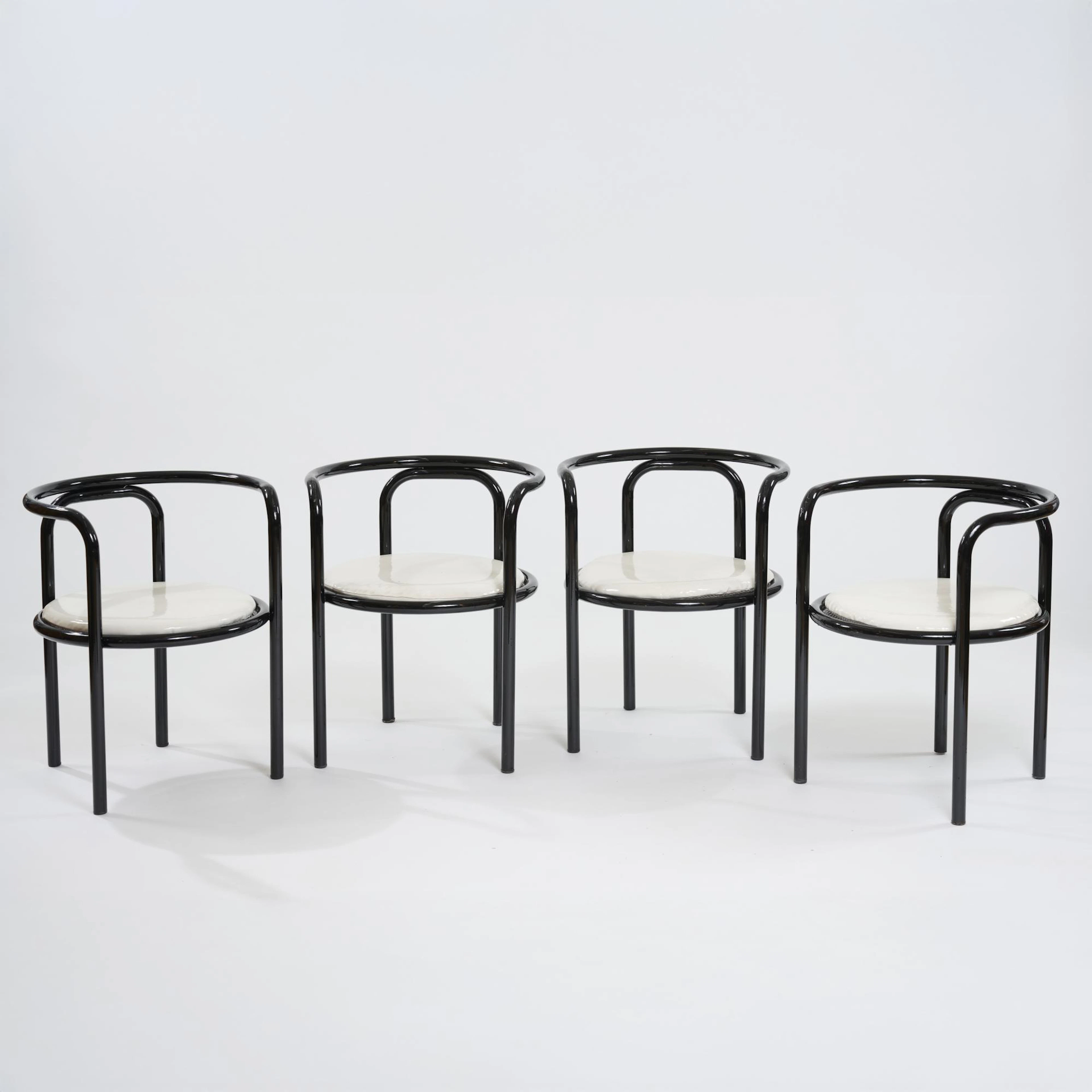 Gae Aulenti Vier Armlehnstühle 'Locus Solus', 1964 (Entwurf)