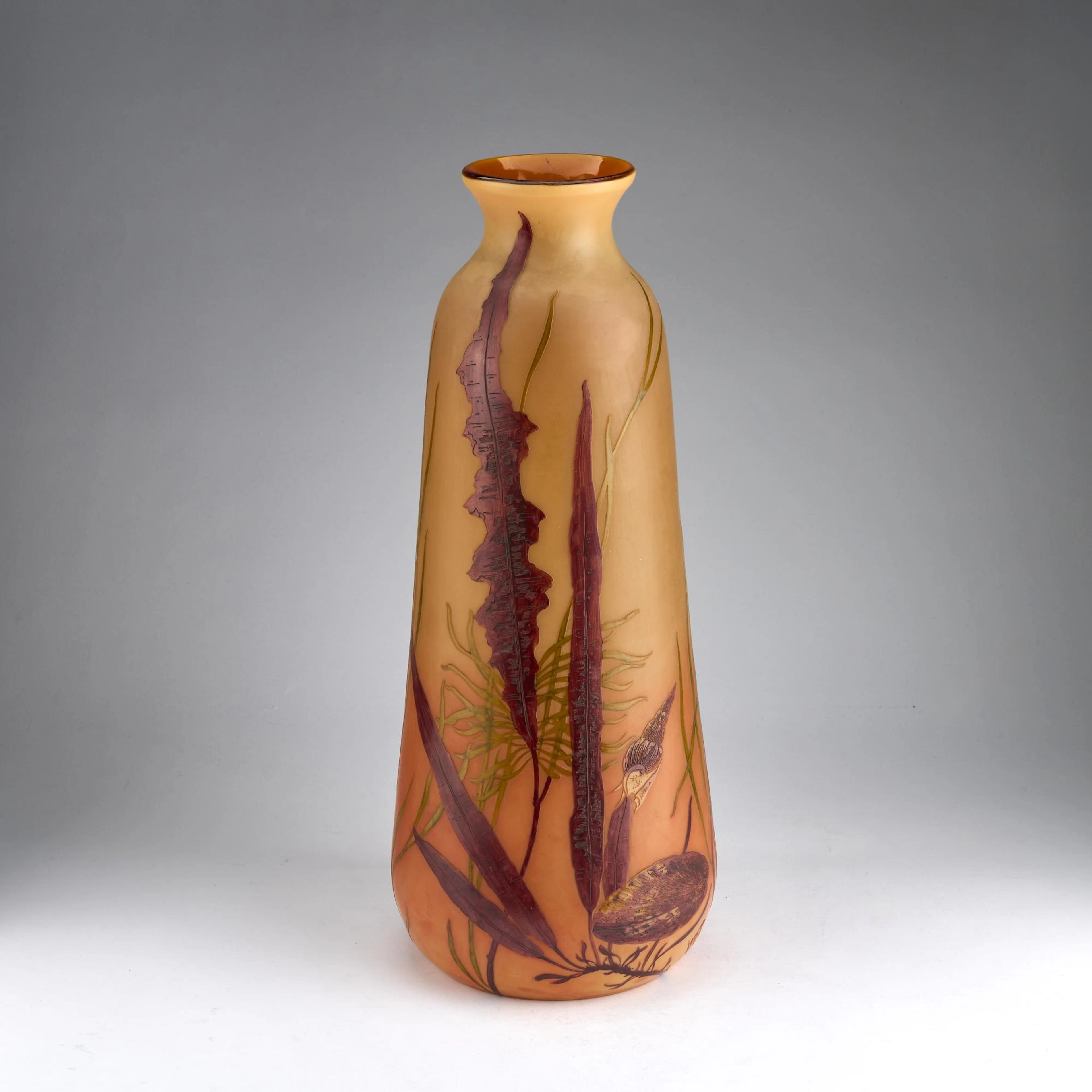 Legras & Cie., Saint-Denis Hohe Vase 'aquatique', 1910-15