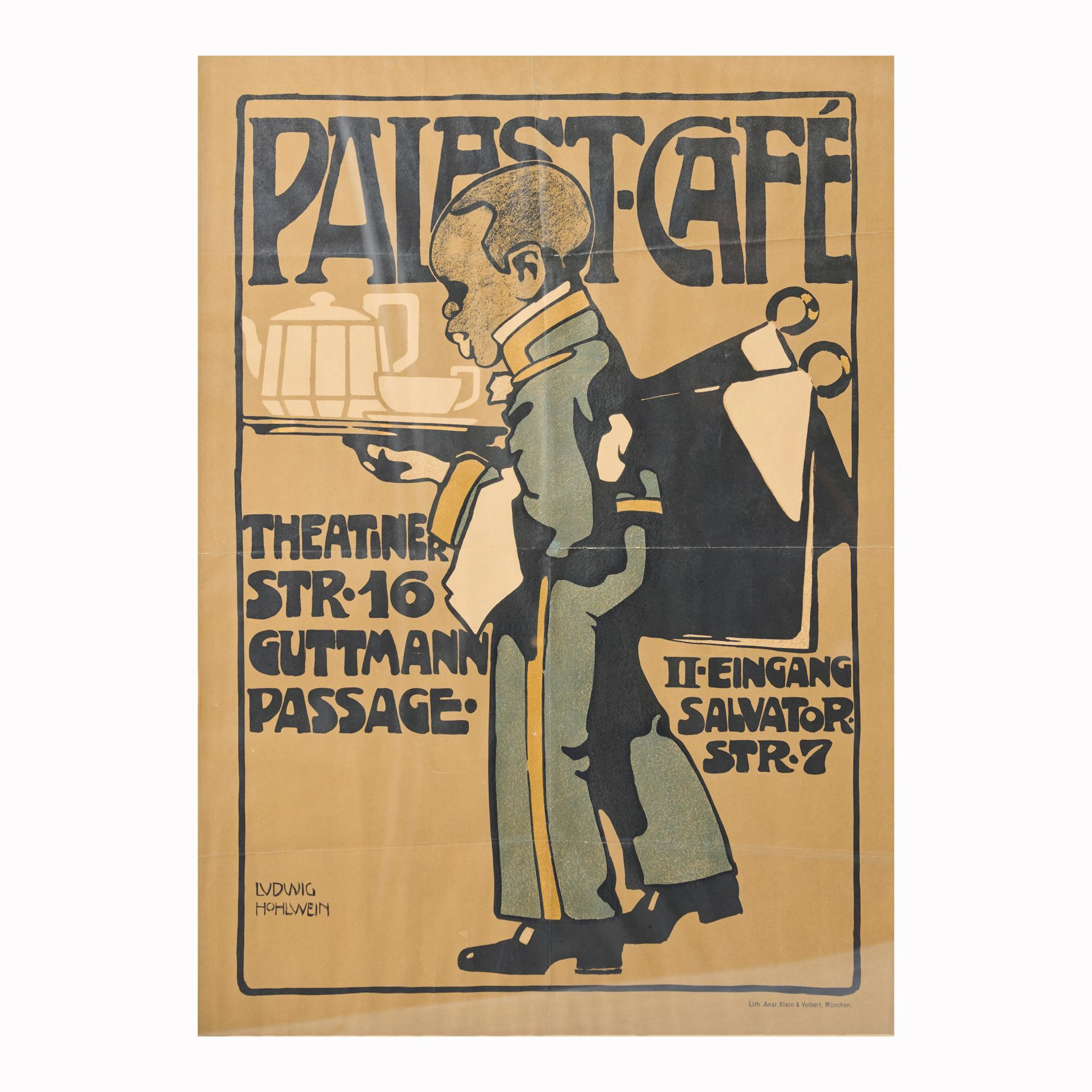 Ludwig Hohlwein Werbeplakat 'Palast-Café', um 1905