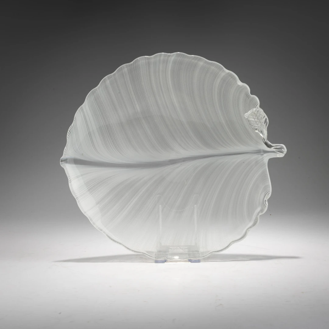 Tyra Lundgren Blattschale 'Lattimo mezza filigrana', 1938