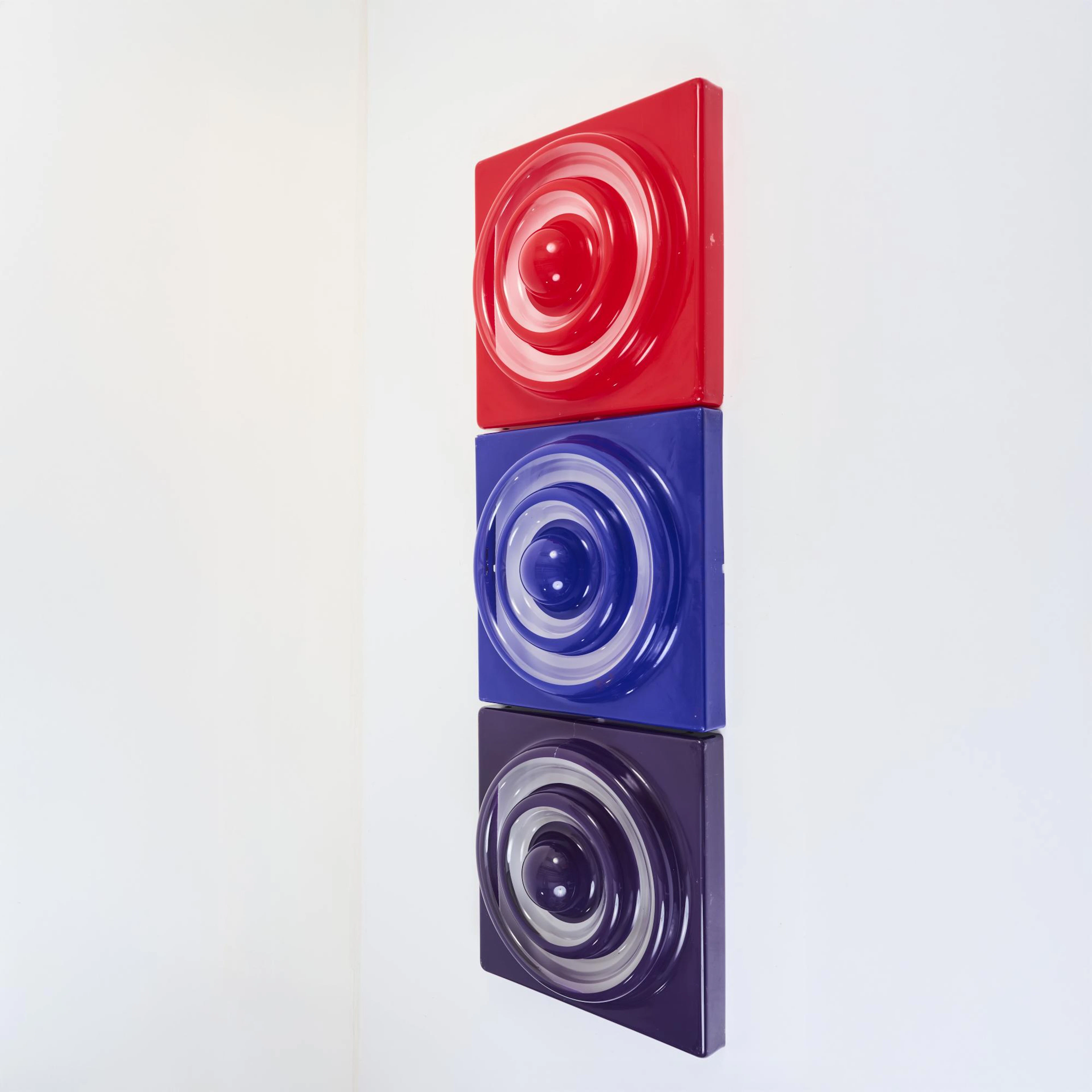 Verner Panton Drei Wand-/ Deckenelemente 'Ring-Leuchte', 1969/70 (Entwurf)