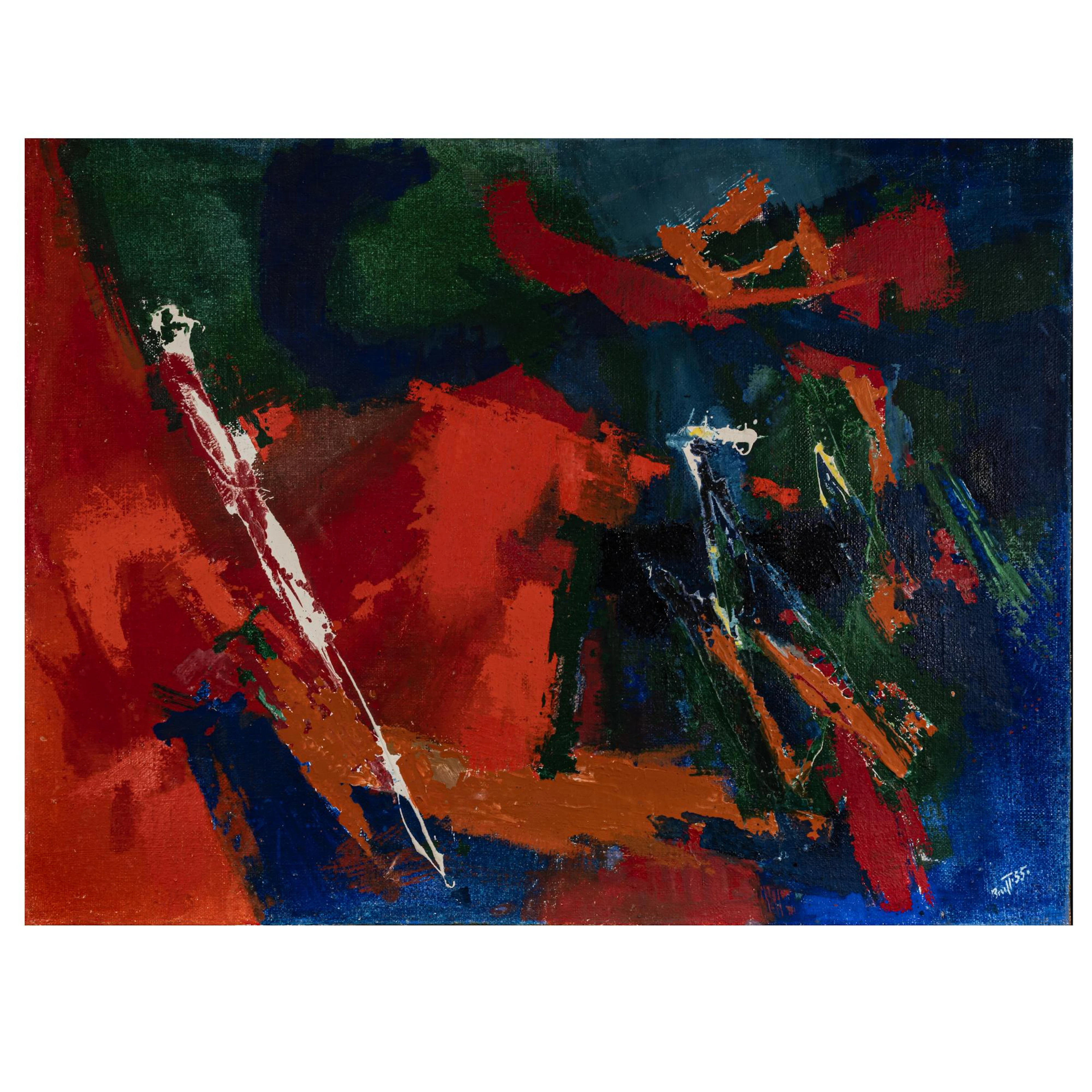 Karl Friedrich Brust (1897 Frankfurt a. M. - 1960 München) 'Heftiges Rot', 1955