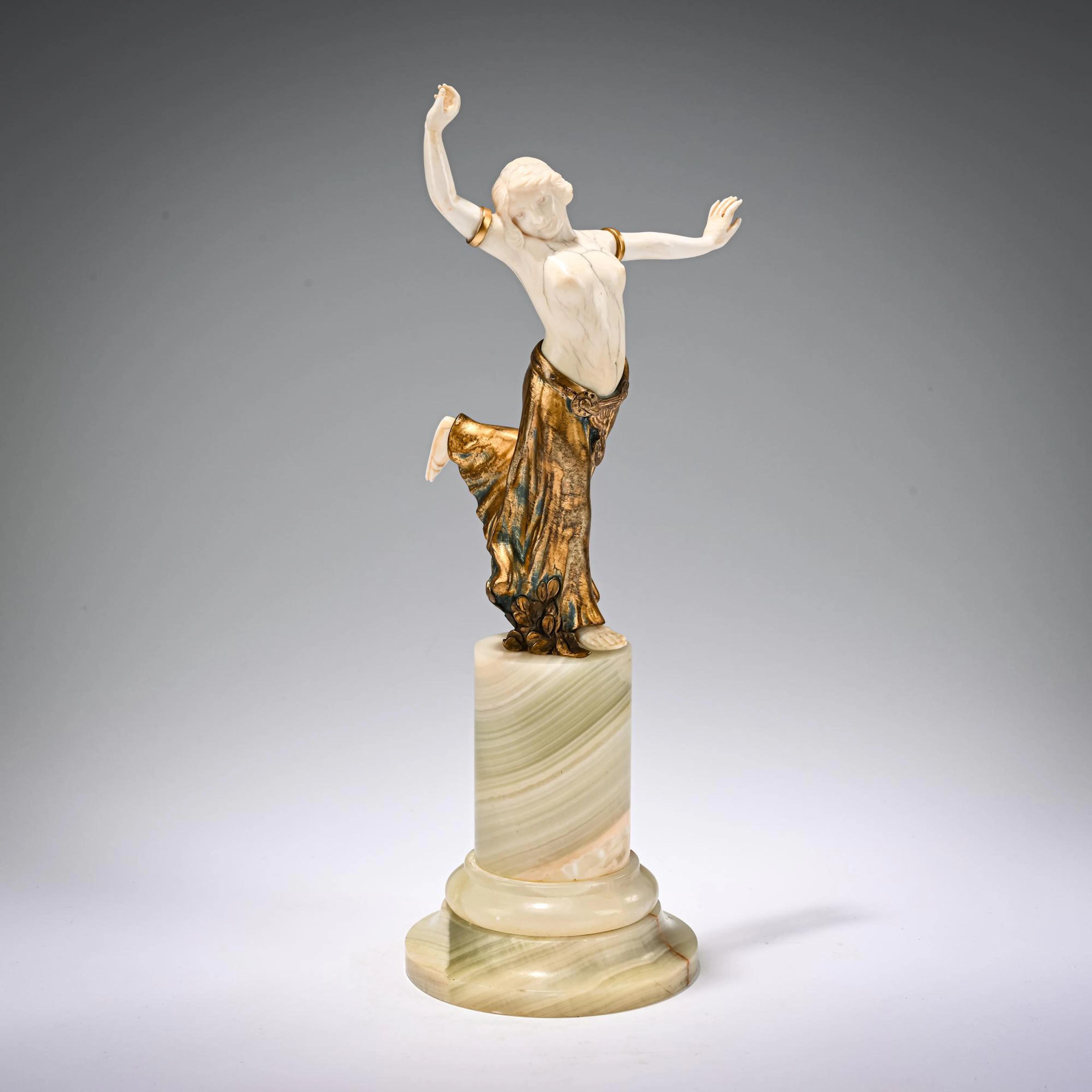 Louis Barthélémy Chryselephantin-Figur 'Bacchante', um 1910