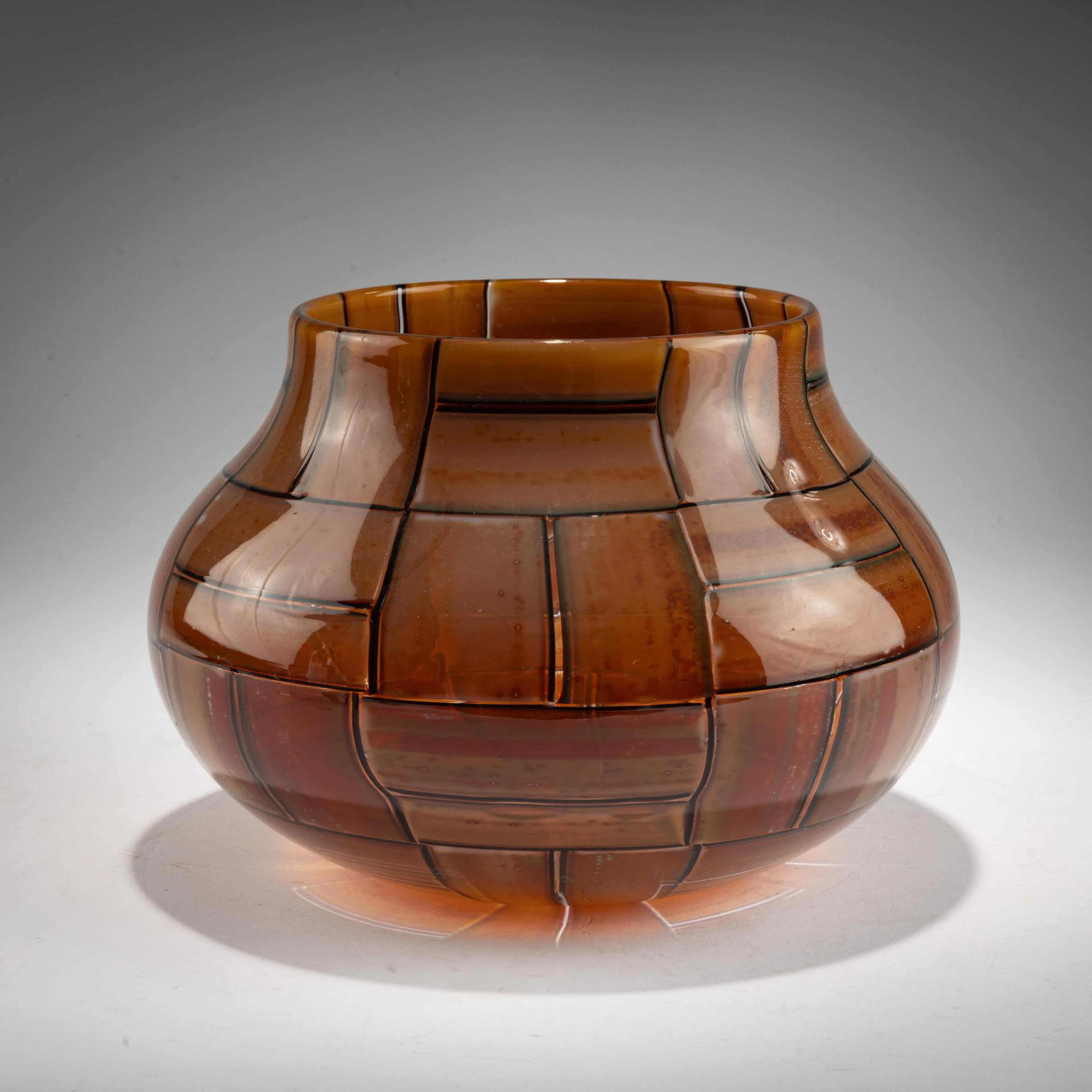 Ercole Barovier Vase 'Tessere Ambra', 1957