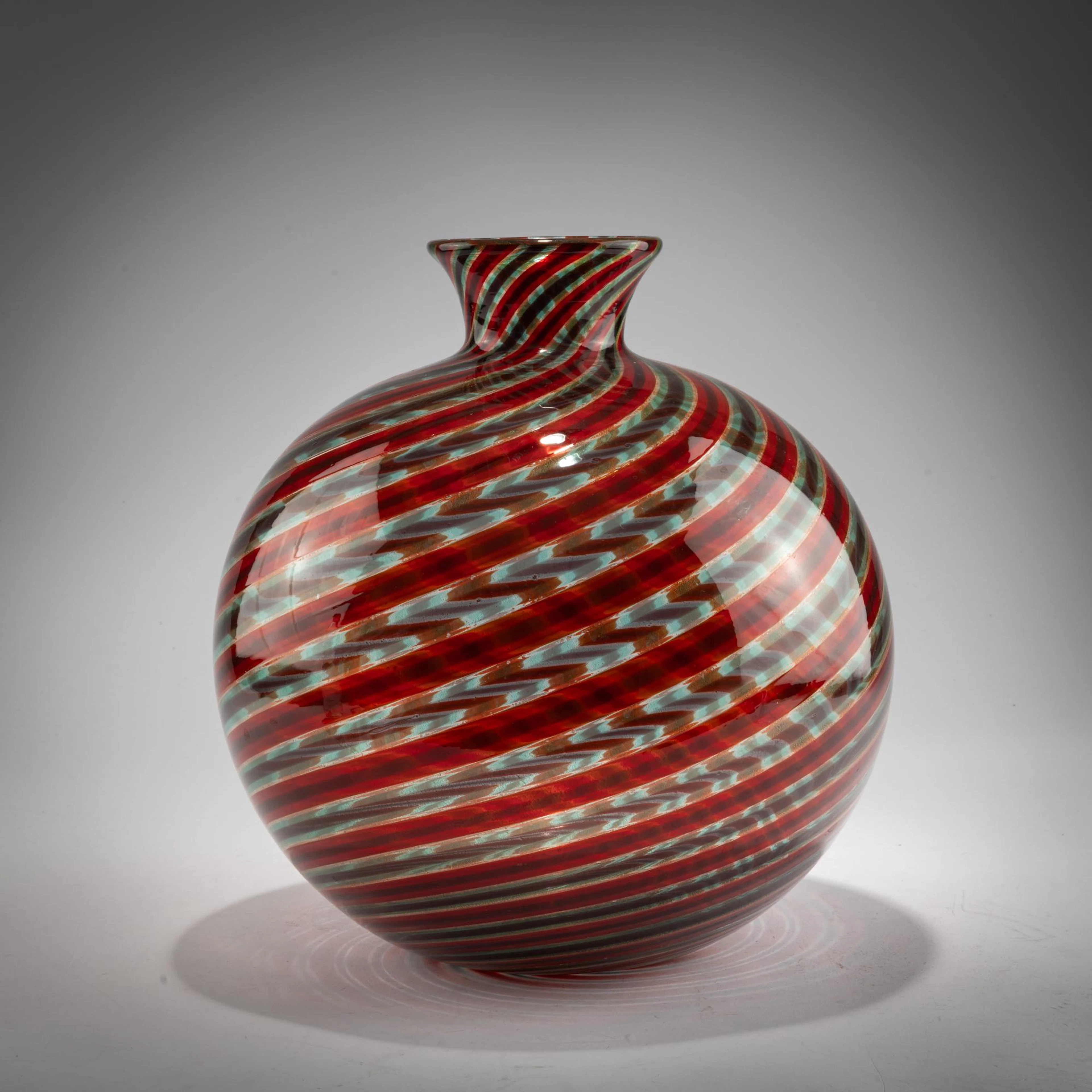 Ercole Barovier Vase 'Spira aurata', um 1966