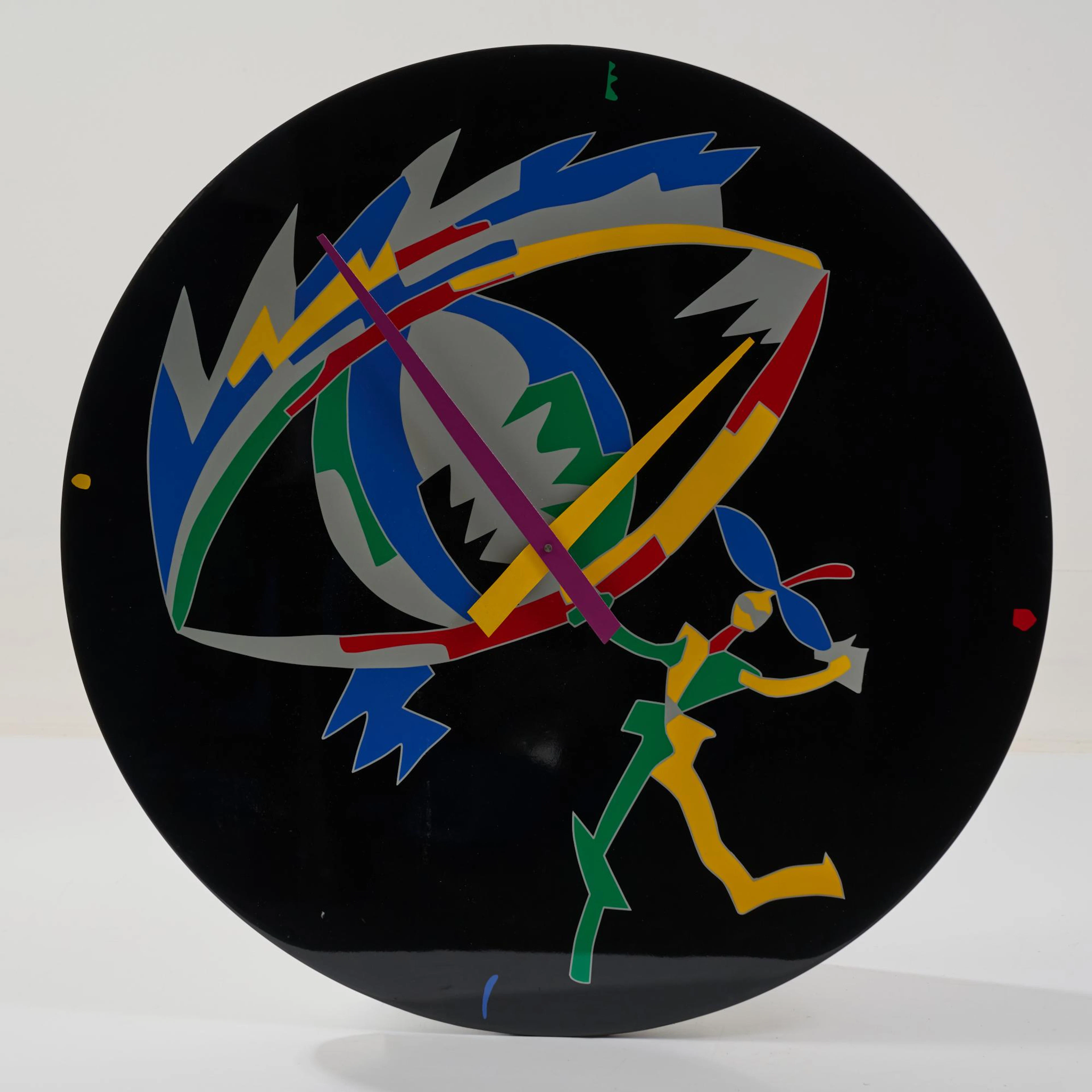 Ugo Nespolo Wanduhr 'King Size', 1980er Jahre (Entwurf)