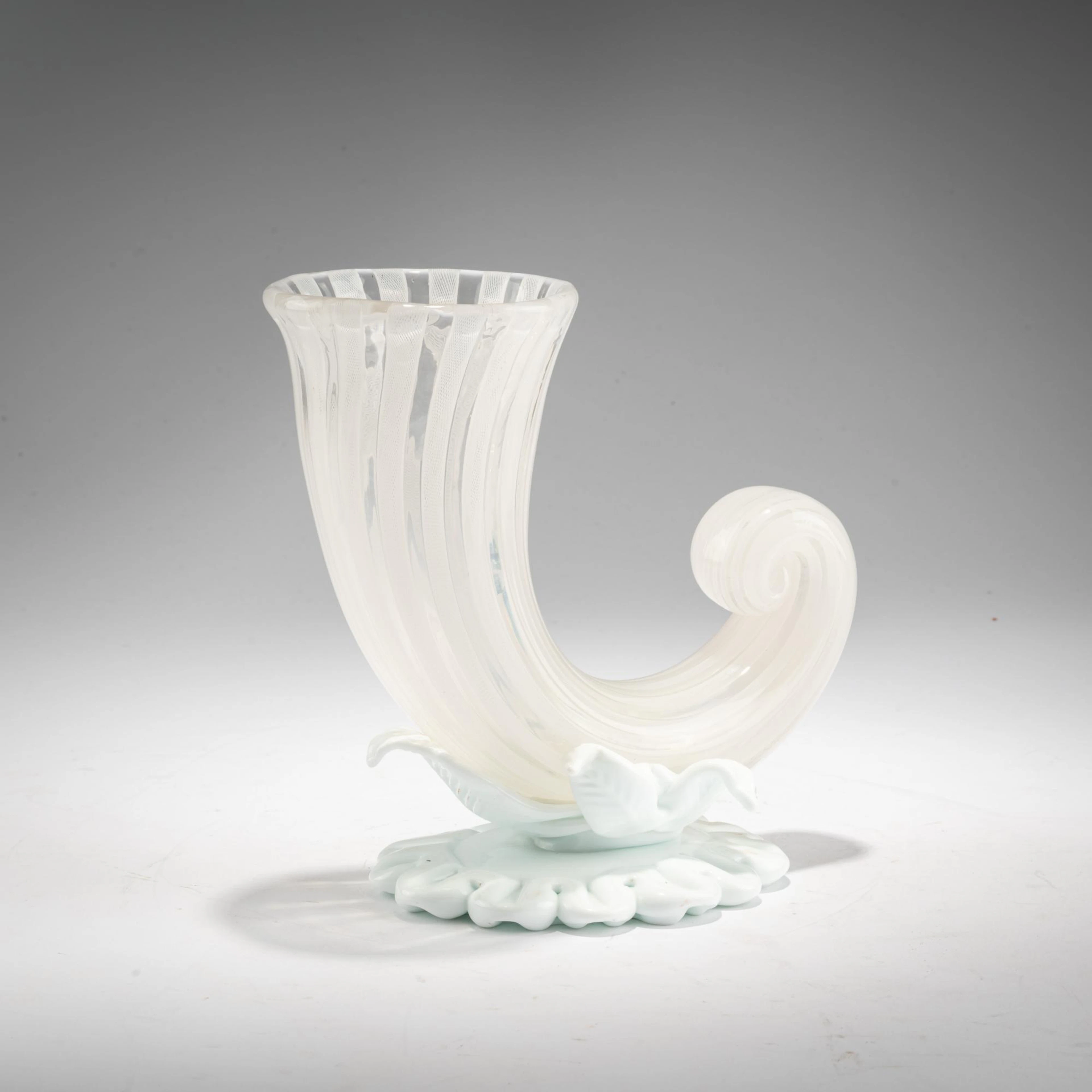 Fulvio Bianconi Vase 'Cornucopia Zanfirico', um 1948-49