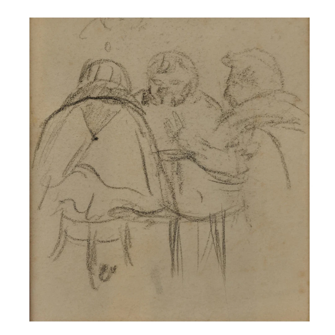 Heinrich Zille (1858 Radeburg - 1929 Berlin) 2 Zeichnungen 'Skatspieler
