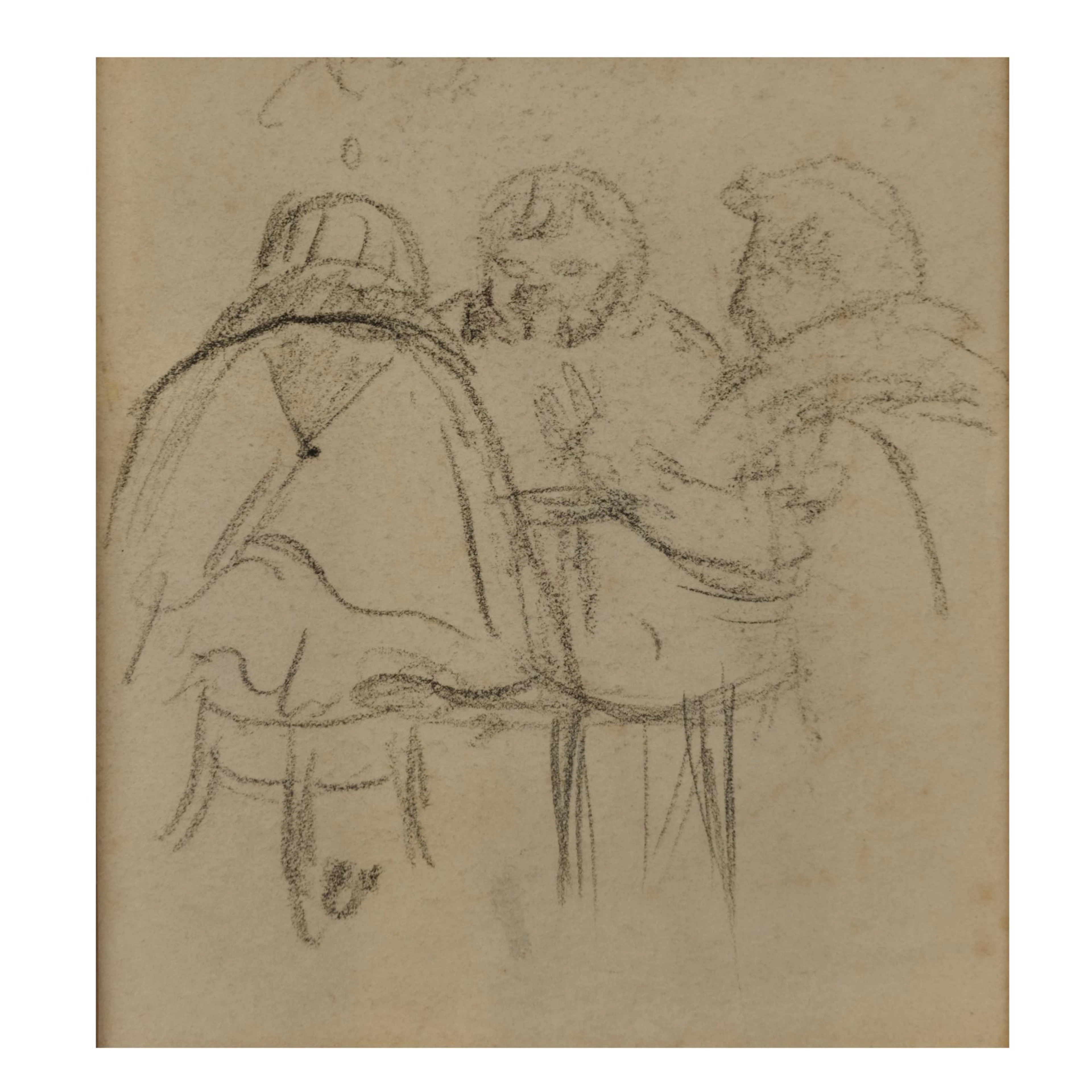 Heinrich Zille (1858 Radeburg - 1929 Berlin) 2 Zeichnungen 'Skatspieler