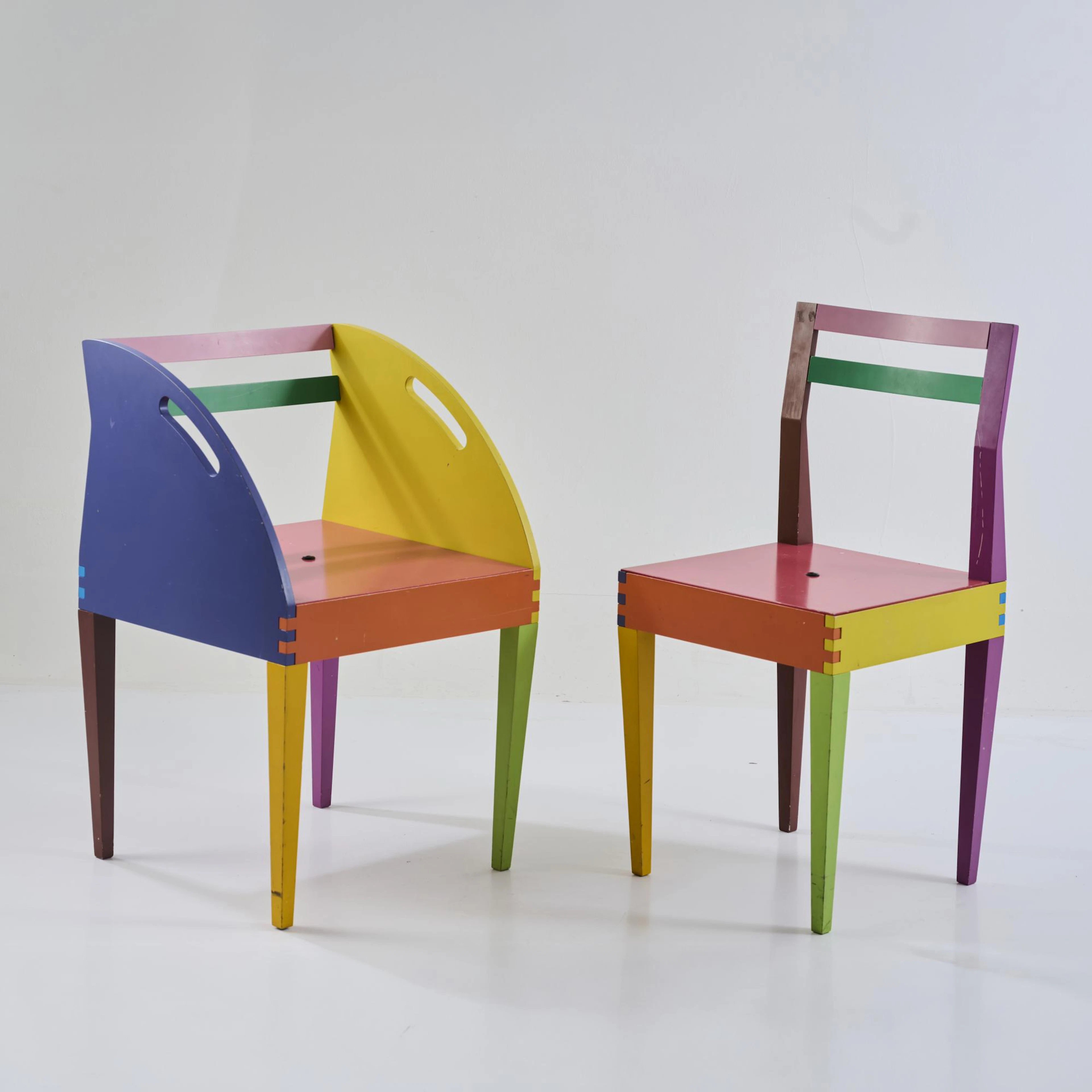 Massimo Morozzi Stuhl 'DRY Side Chair' und Armlehnstuhl 'DRY', 1987 (Entwurf)