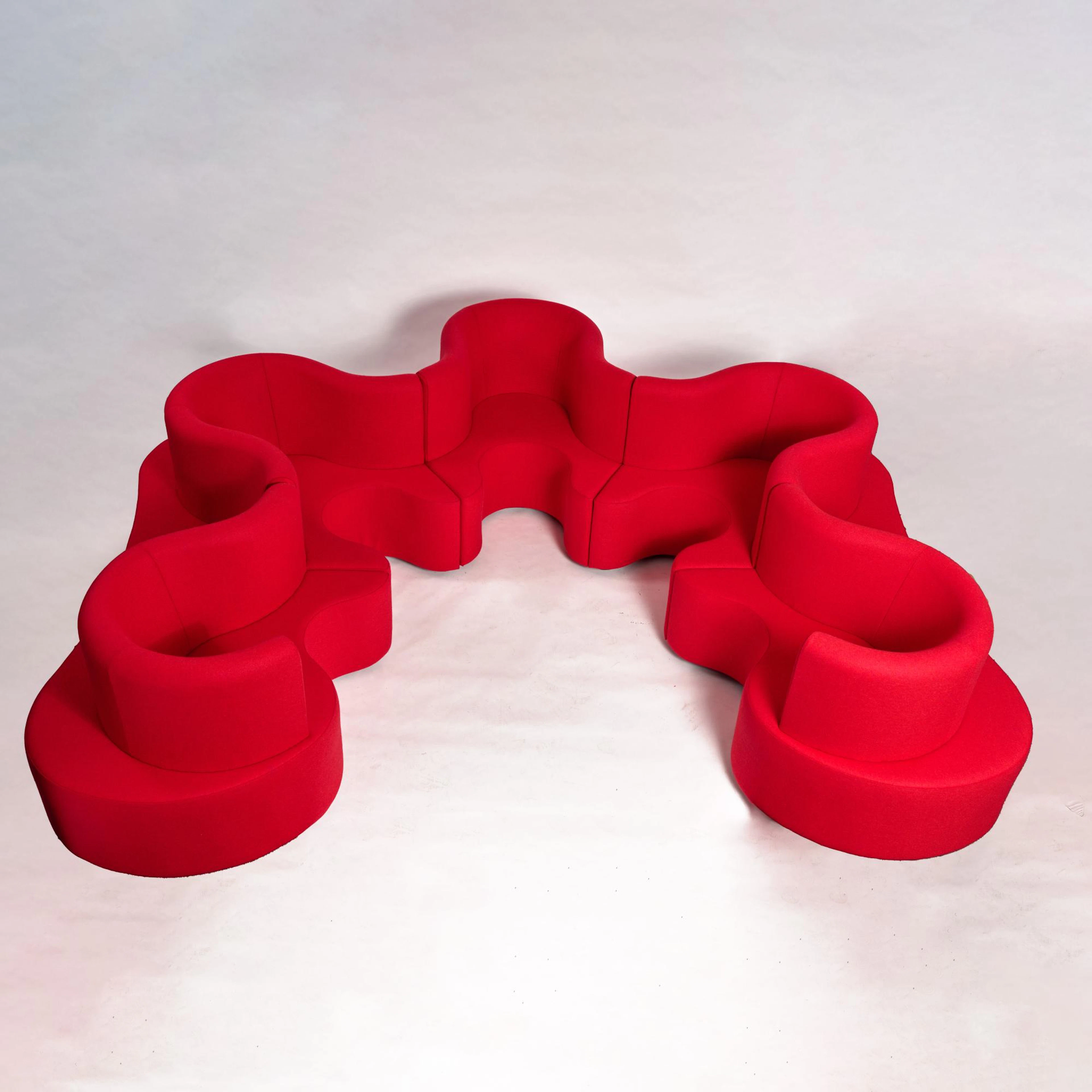 Verner Panton Fünfteilige Sofalandschaft 'Kleeblatt', 1969 (Entwurf)