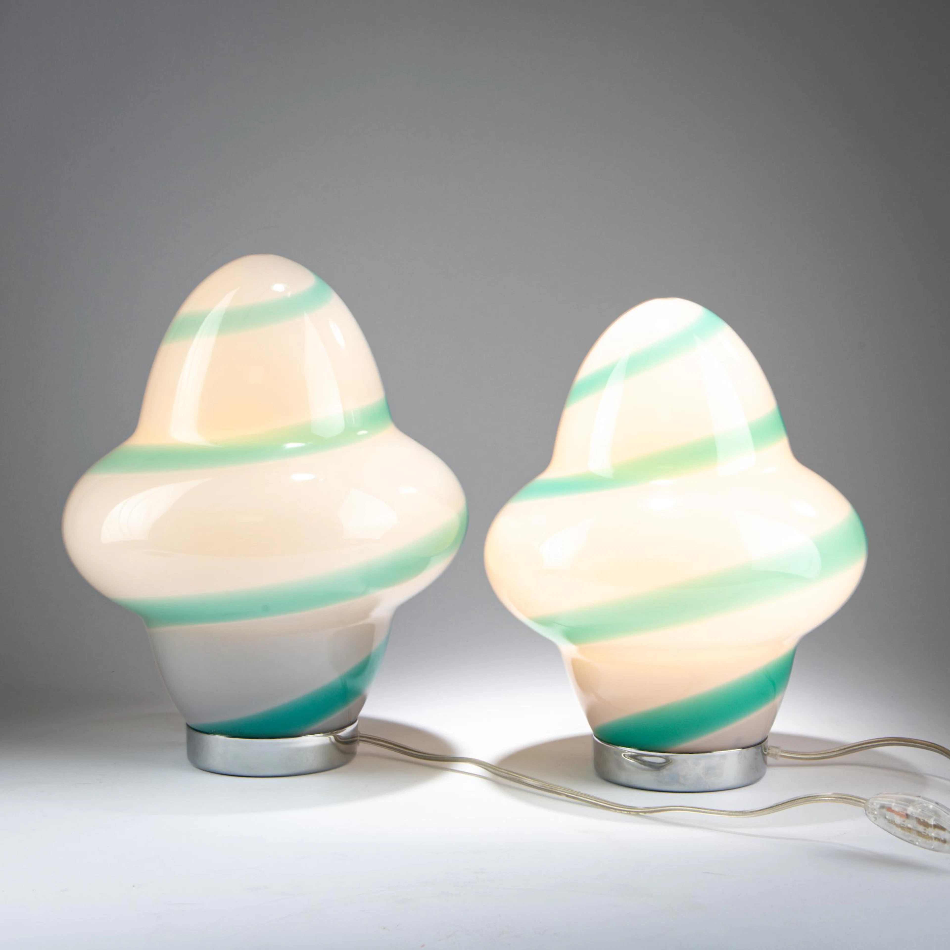 Sottsass Associati Zwei Tischleuchten 'Aero - Spira', 1994