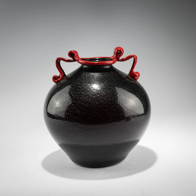 Angelo Nason Vase 'Rosso, nero, argento', um 1932