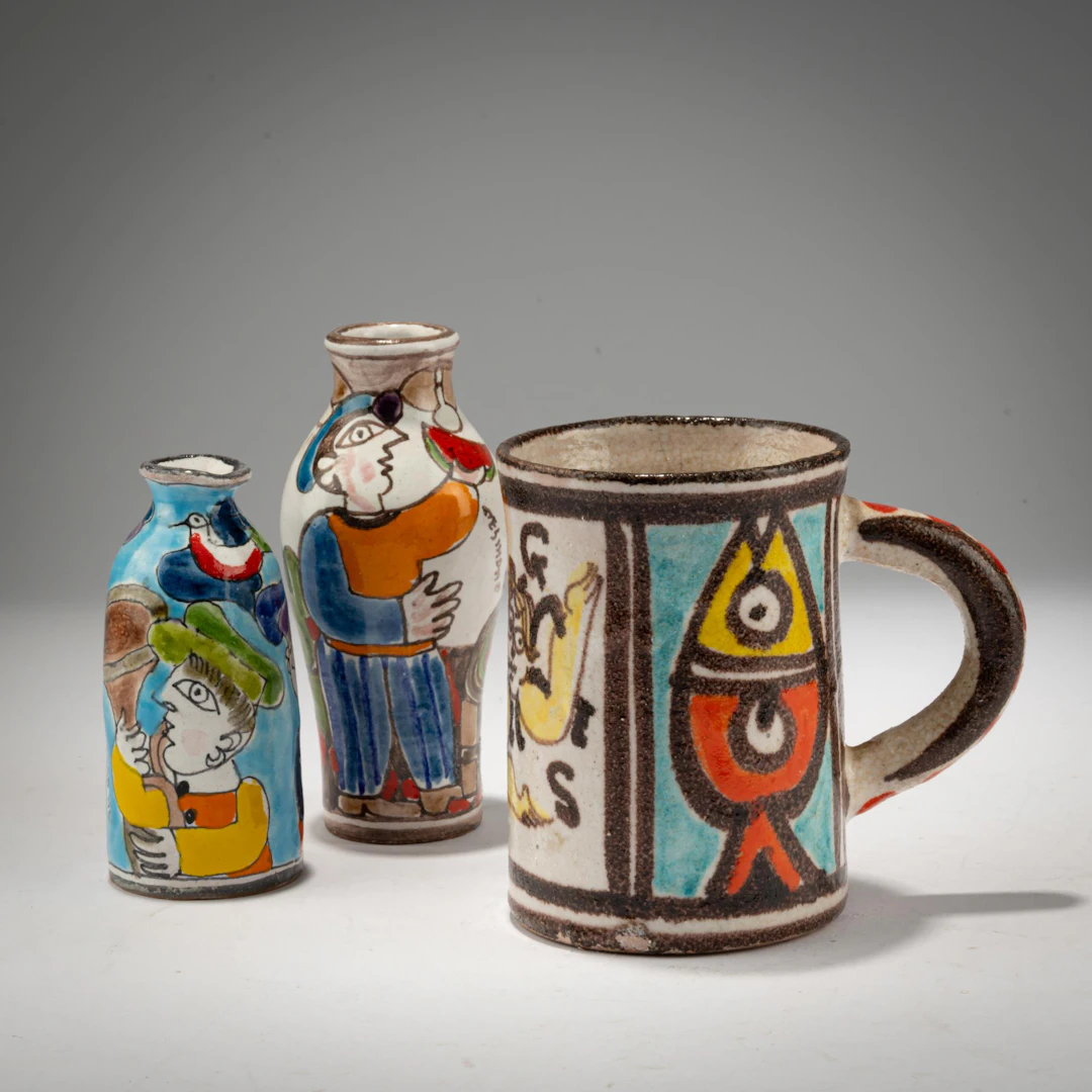Giovanni De Simone Zwei Vasen und eine Tasse, 1980er Jahre