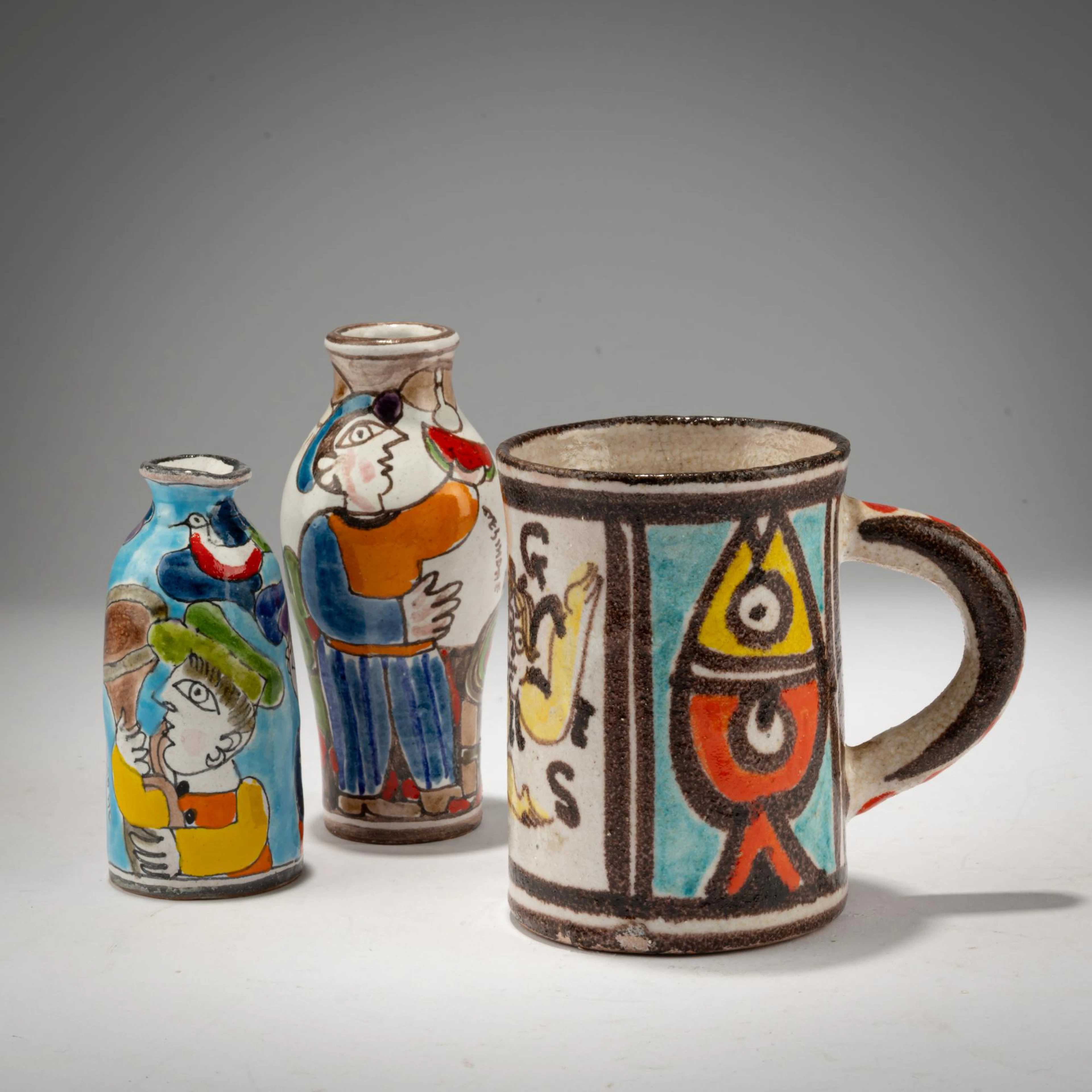 Giovanni De Simone Zwei Vasen und eine Tasse, 1980er Jahre