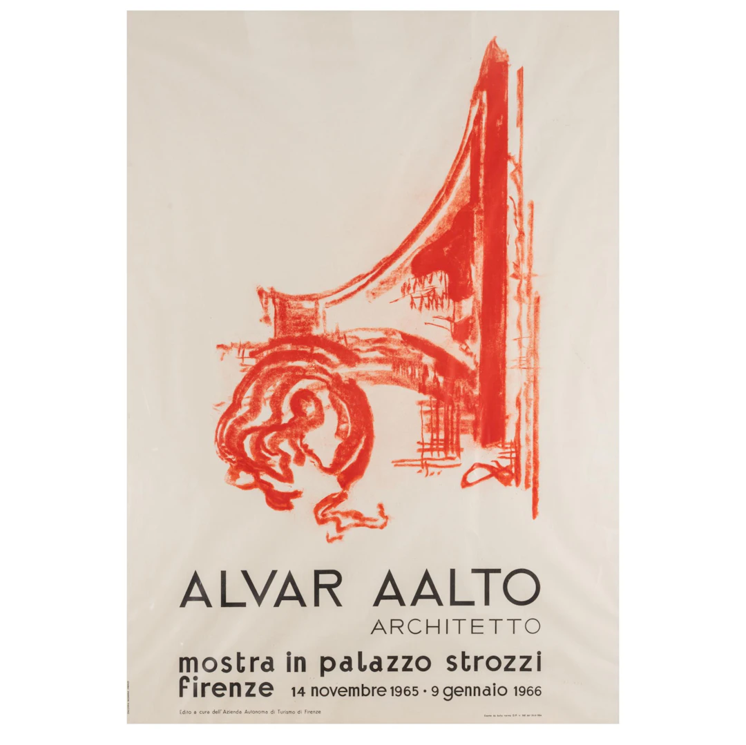 Alvar Aalto Ausstellungsplakat 'L'opera di Alvar Aalto', 1965 (Entwurf)