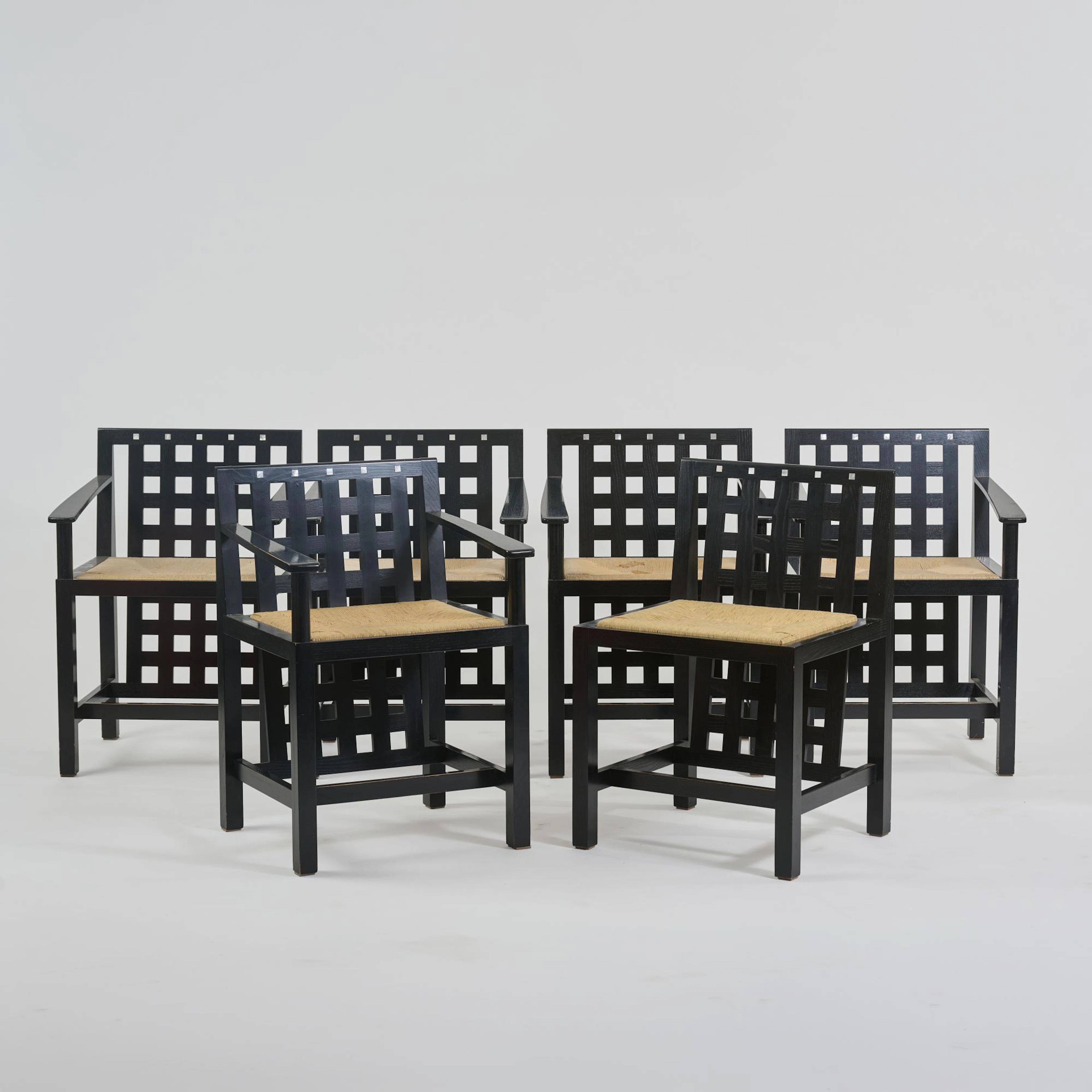 Charles Rennie Mackintosh Fünf Armlehnstühle 'Candida Cottage Chair