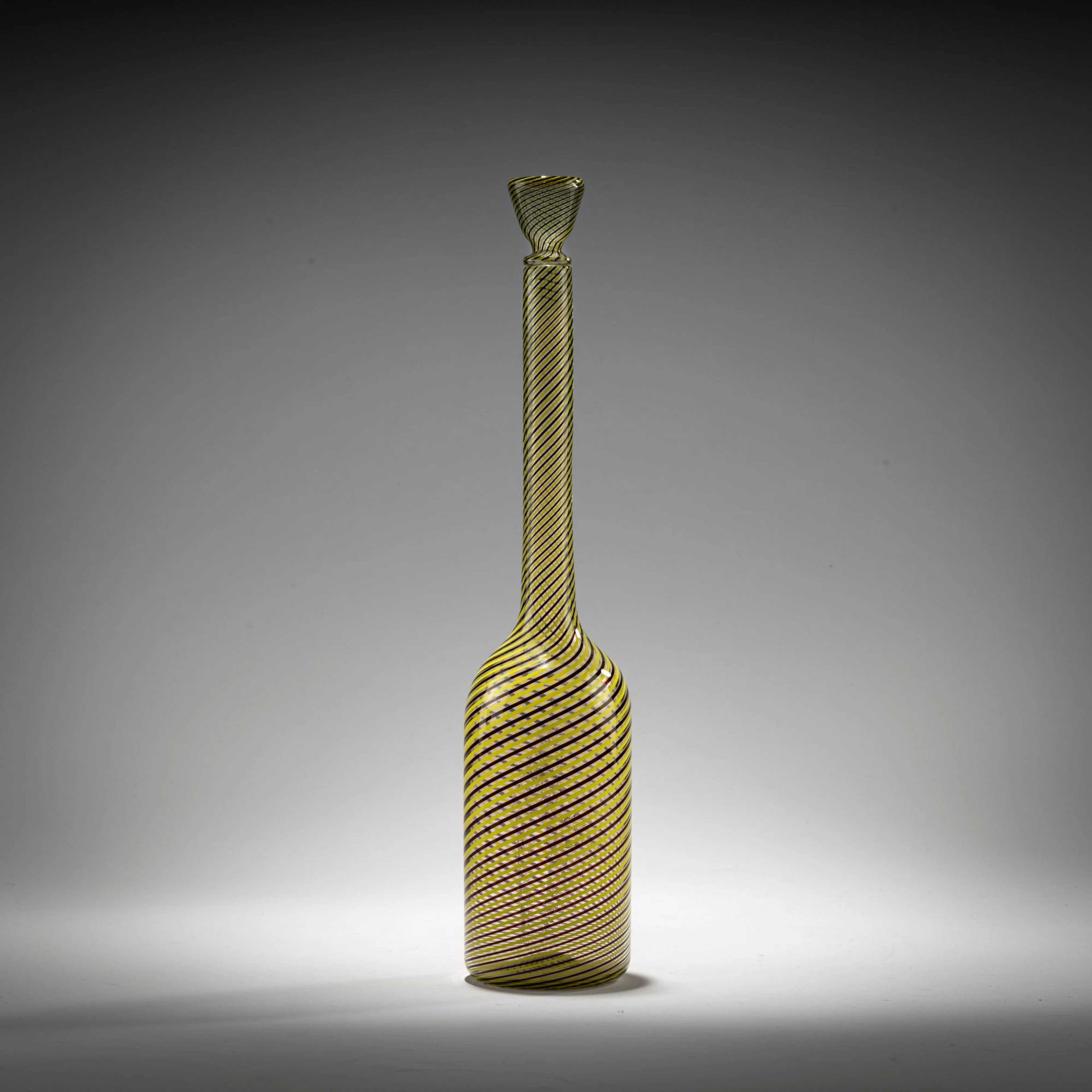 Gio Ponti Flasche mit Stopfen 'Mezza filigrana', 1949/50