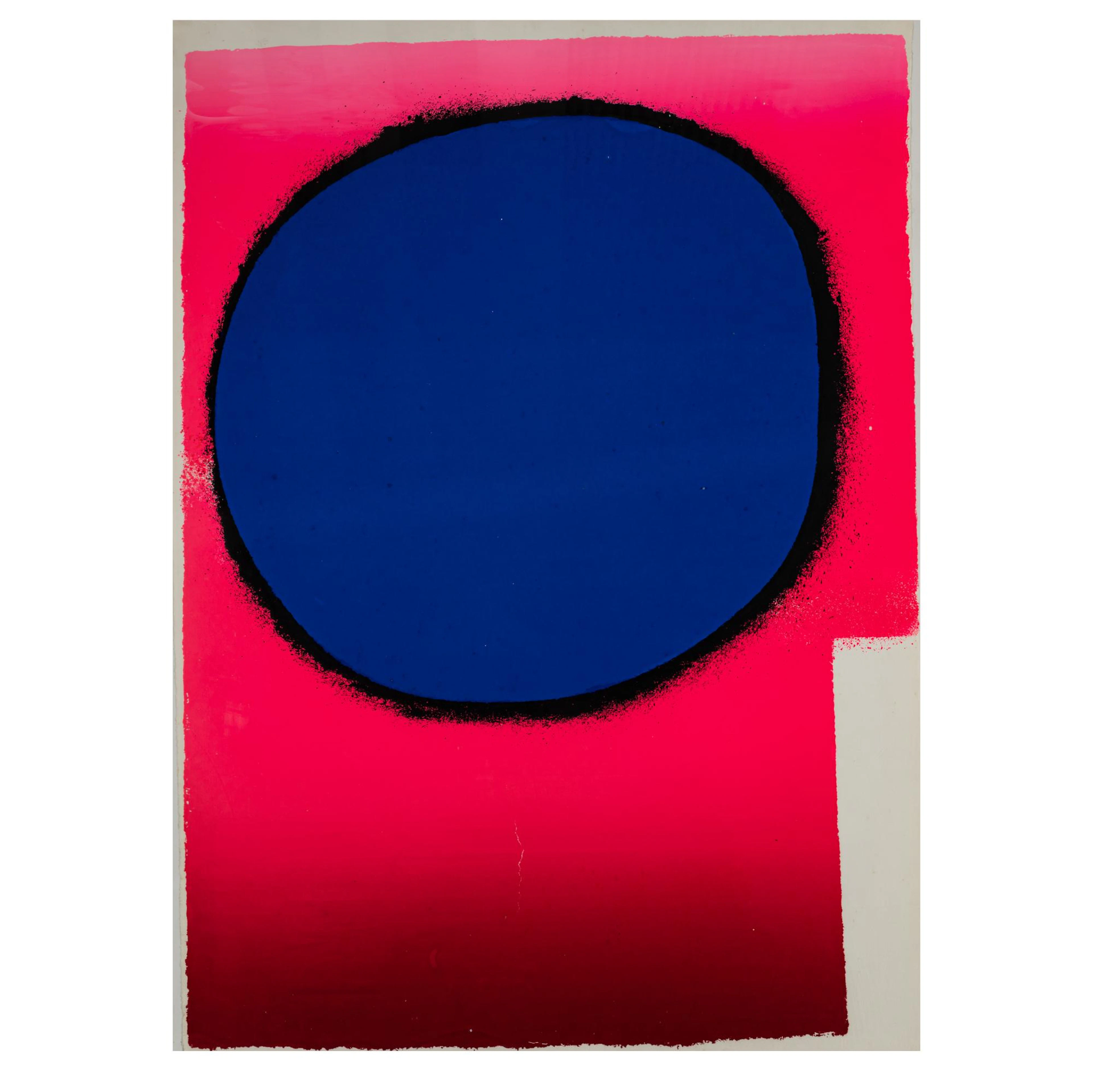 Rupprecht Geiger (1908 München - 2009 ebenda) 'Blauer Kreis mit schwarzem