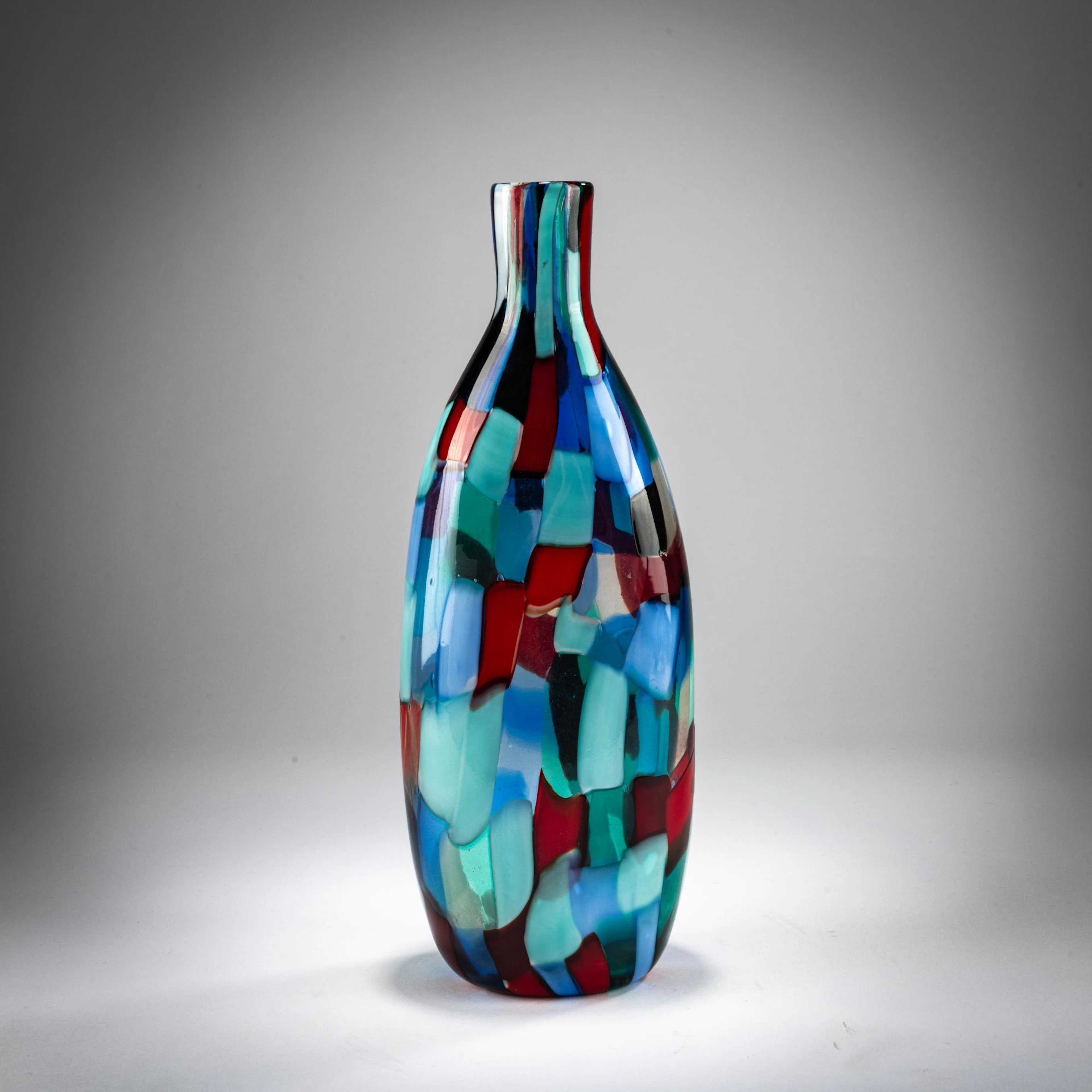 Fulvio Bianconi Flaschenvase 'Pezzato', um 1950