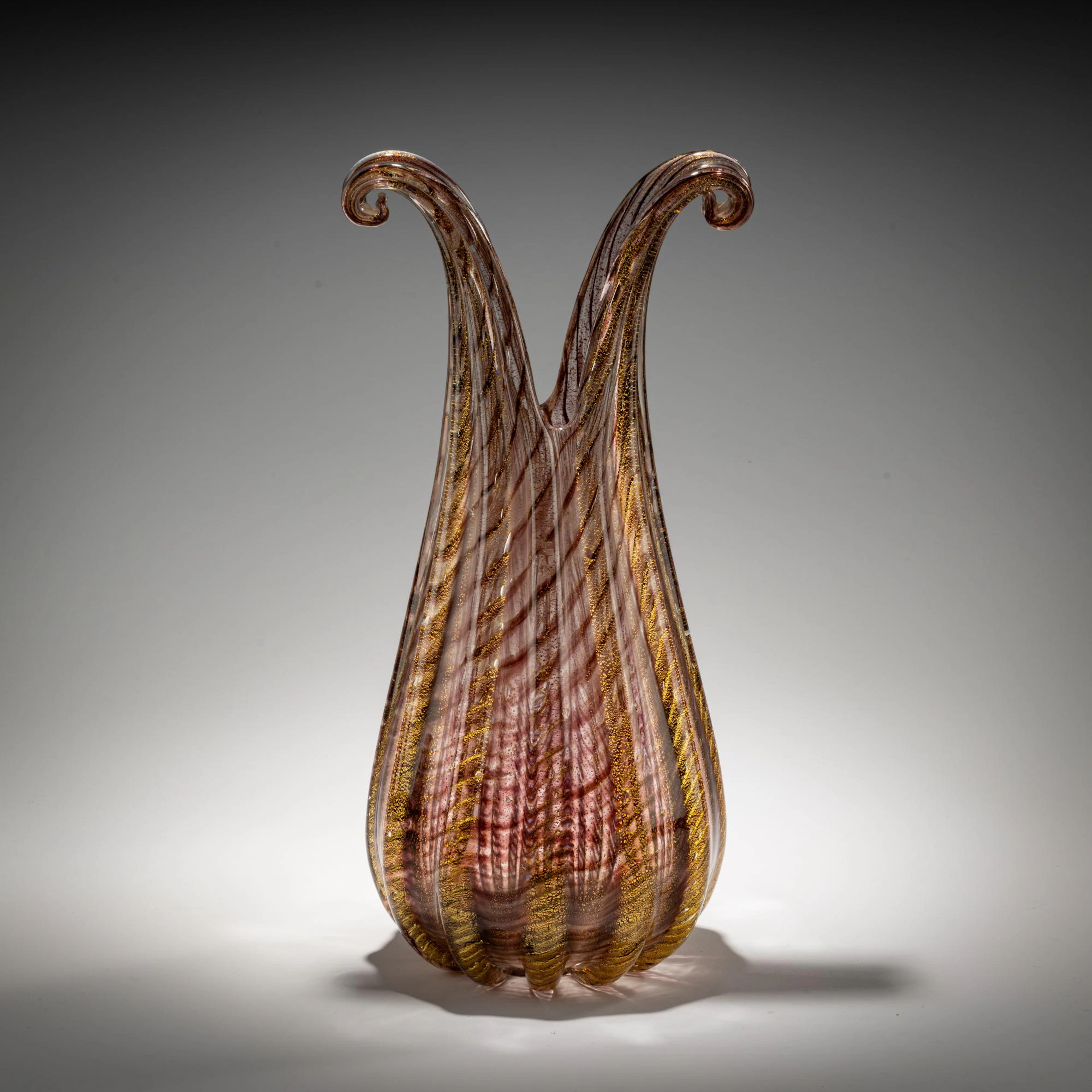 Ercole Barovier Große Vase 'Zebrato', 1949