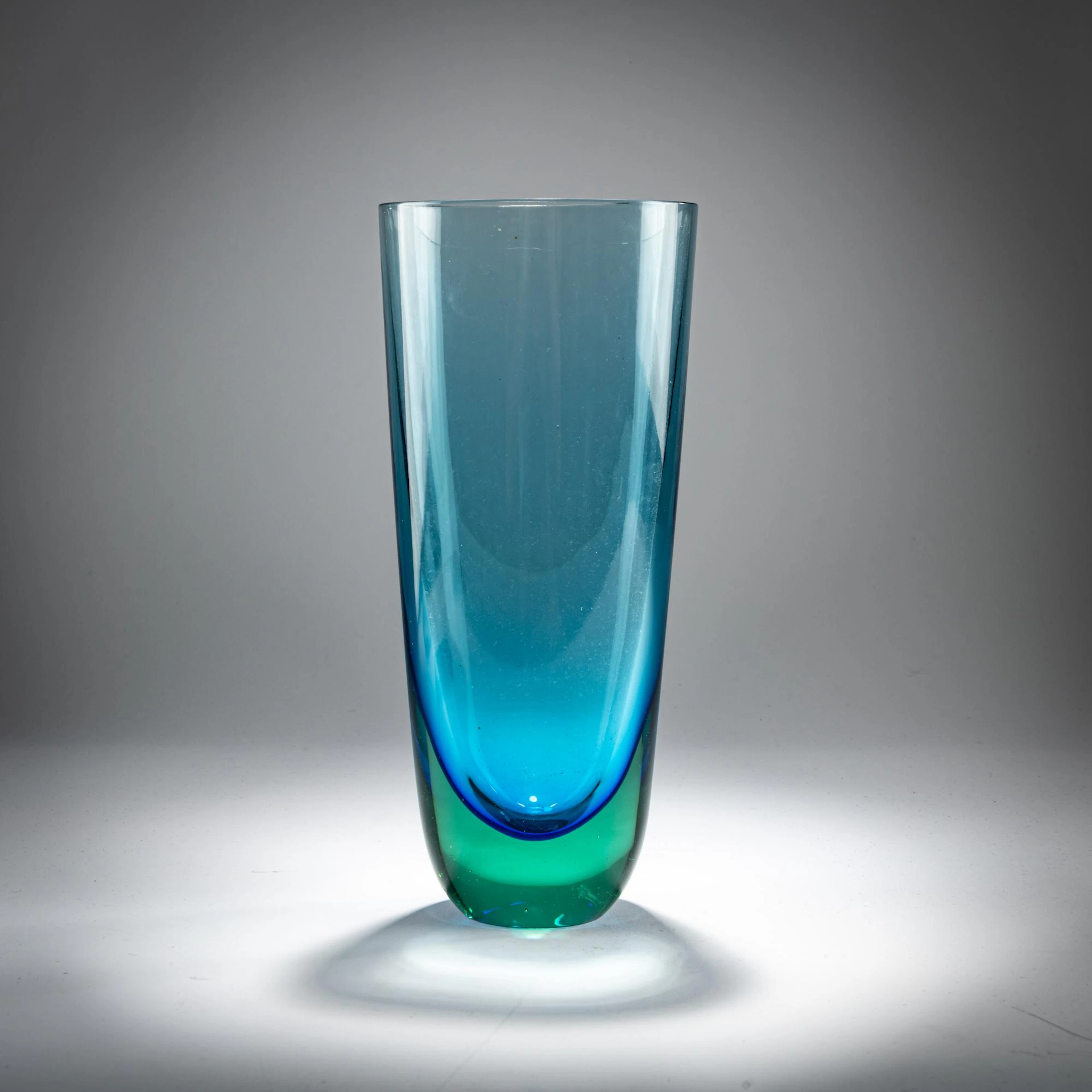 Flavio Poli Vase 'Sommerso verde blu', 1955/56