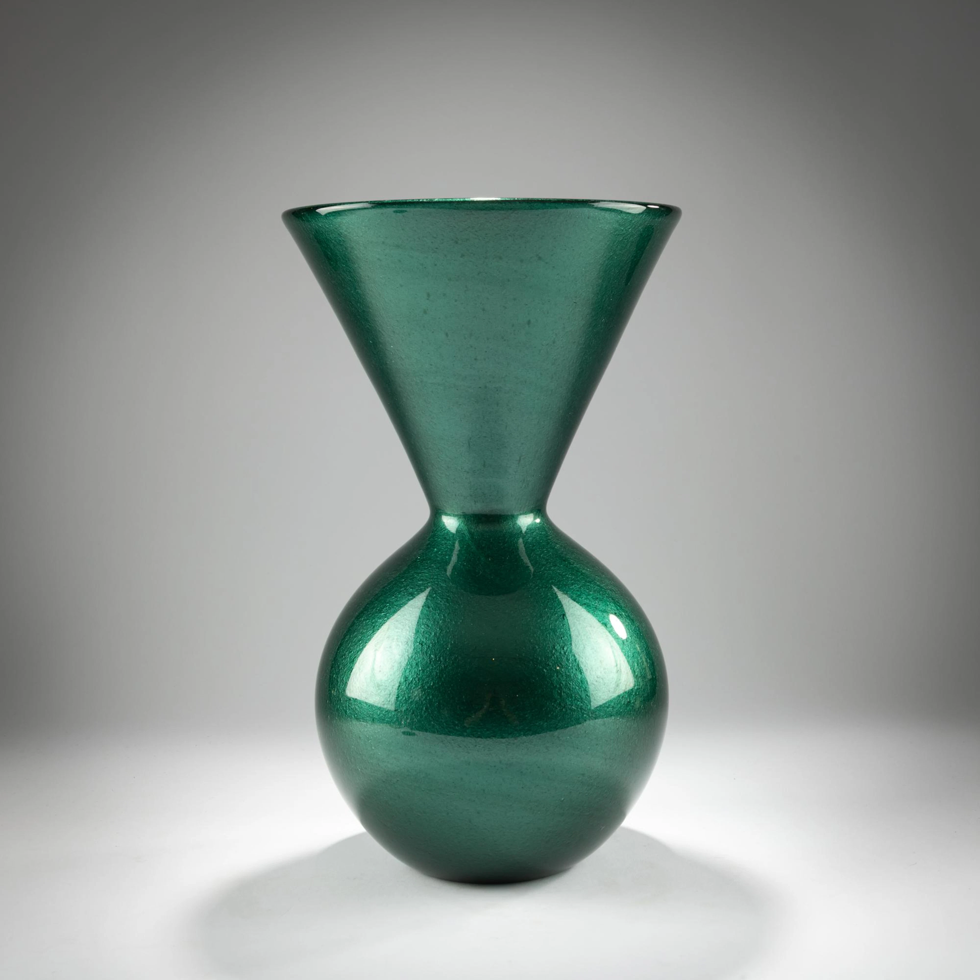 Ercole Barovier Vase 'Avventurina verde', um 1950