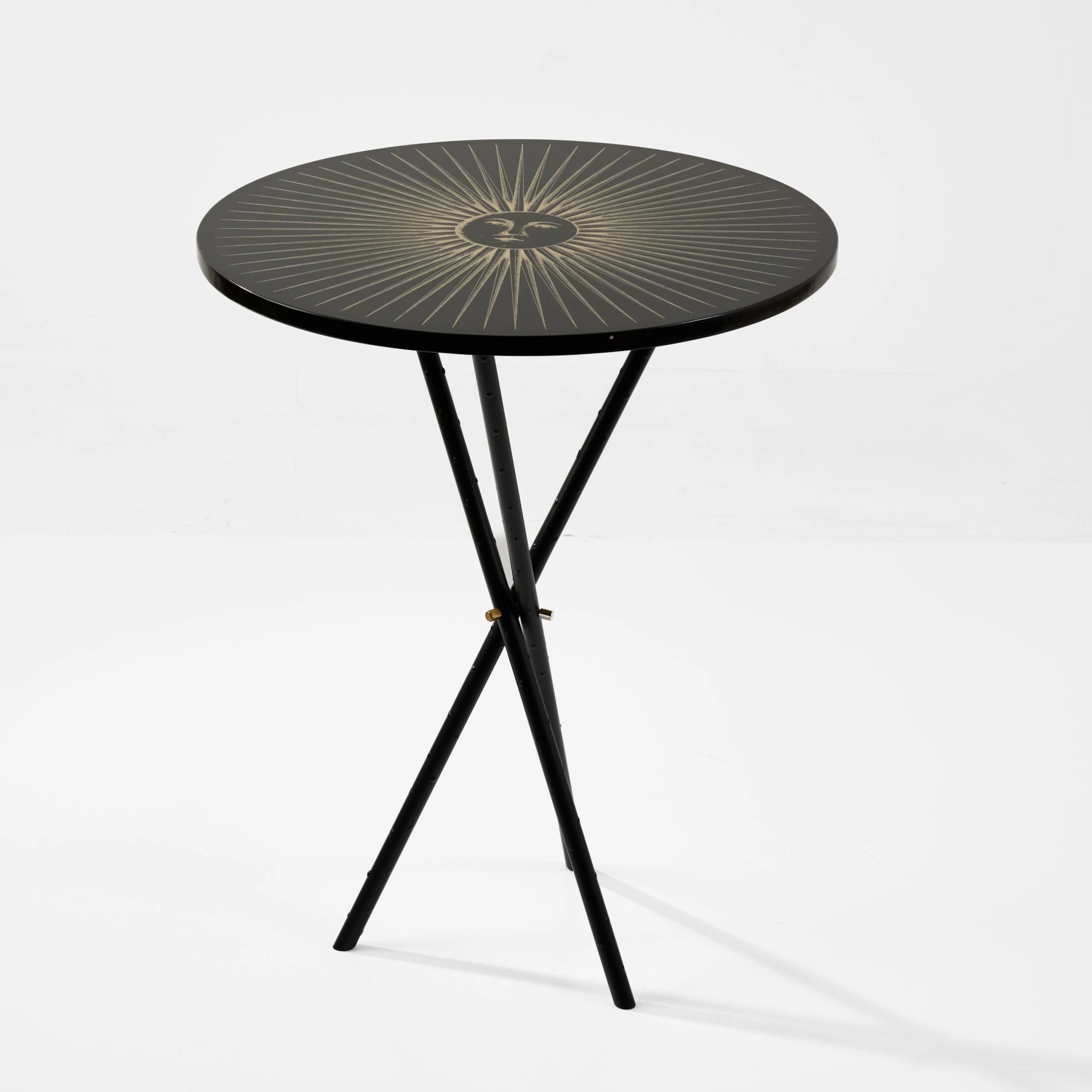 Piero Fornasetti Runder Beistelltisch 'Sole', 1950er Jahre (Entwurf)