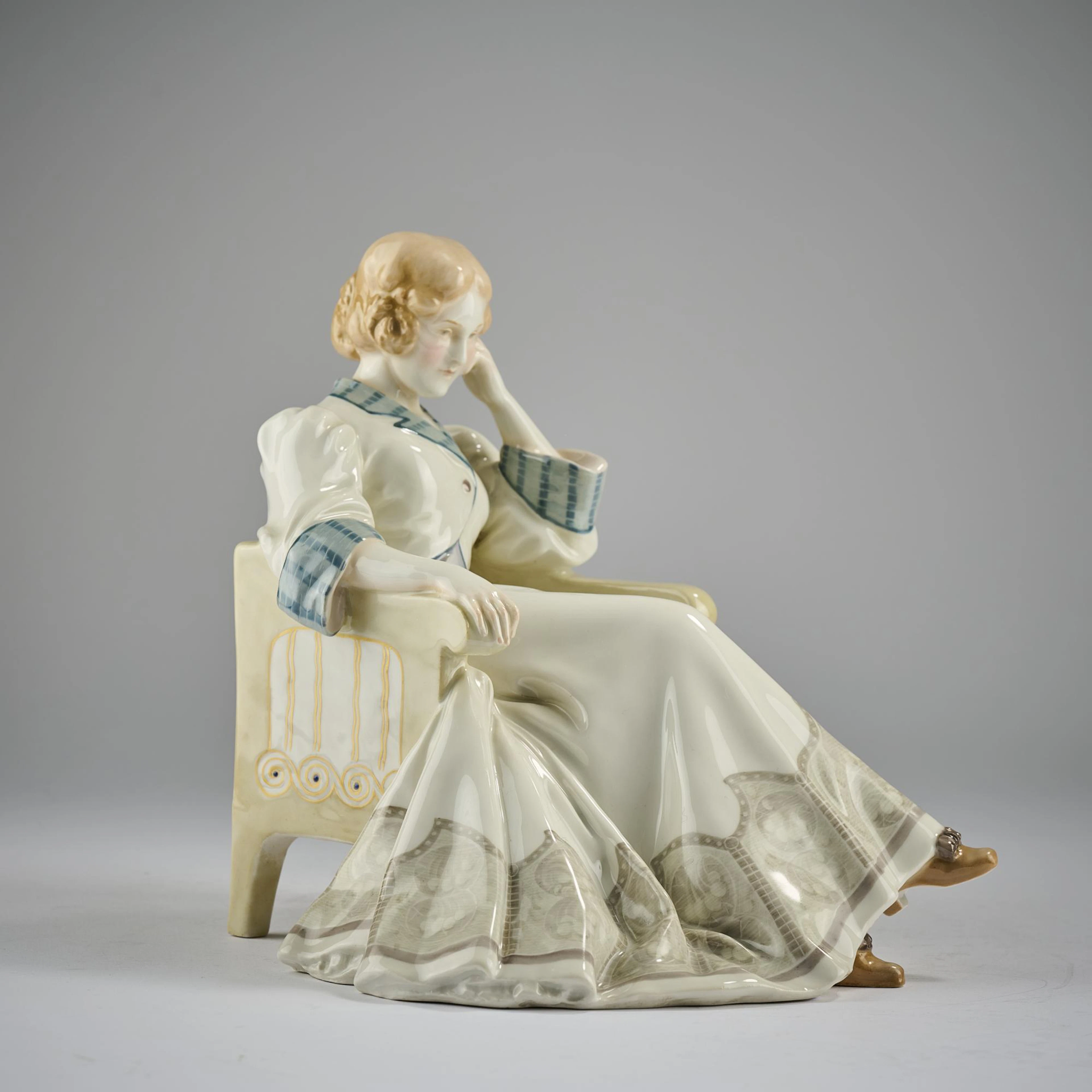 Hermann Hubatsch 'Figur sitzend auf Stuhl', 1908