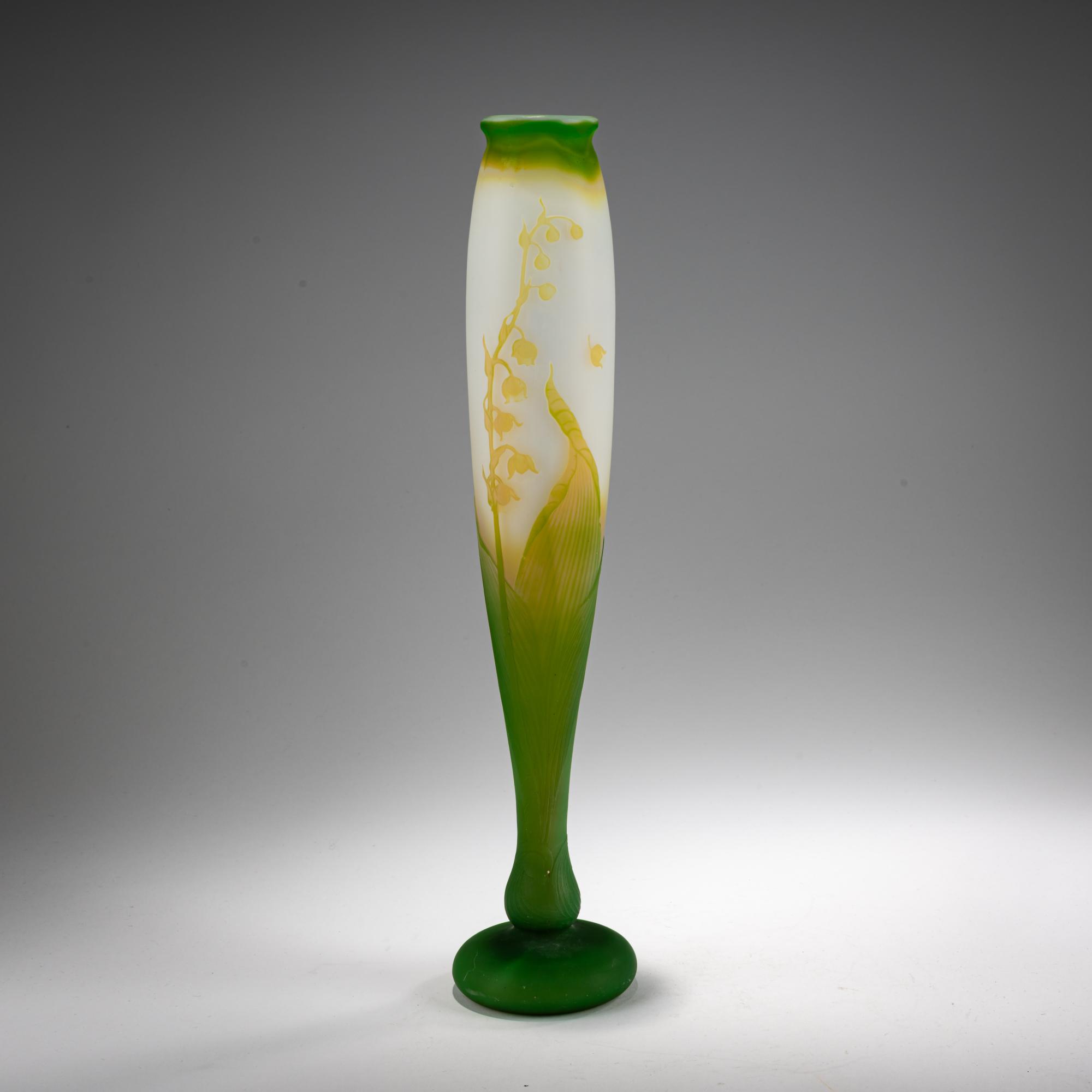 Daum Frères, Nancy Vase 'Muguets', um 1900